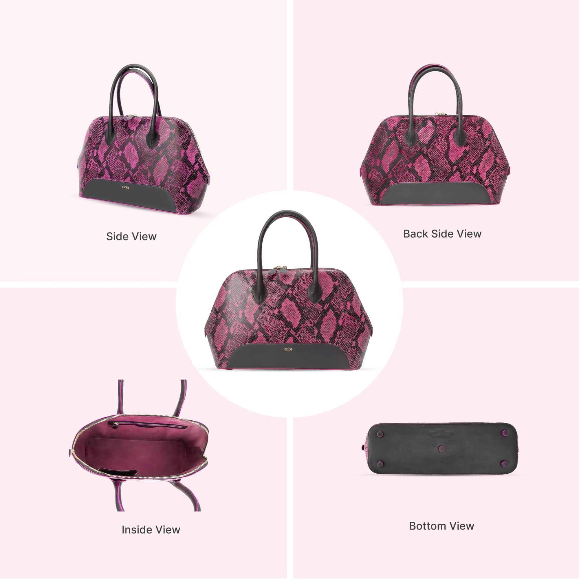 Hodi Women's Snake Print Tote | Genuine Leather Tote | Snake print Foil Leather | Faux Suede Lining — photo 3