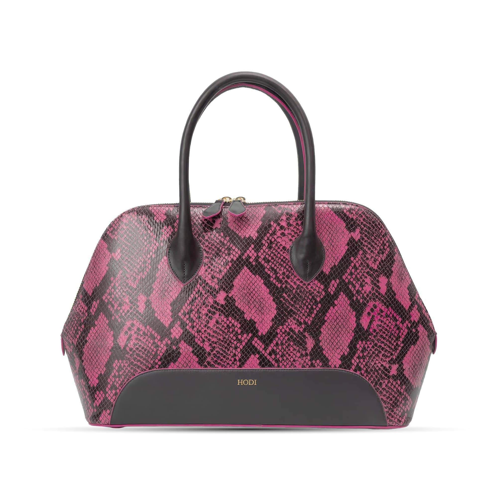 Hodi Women's Snake Print Tote | Genuine Leather Tote | Snake print Foil Leather | Faux Suede Lining