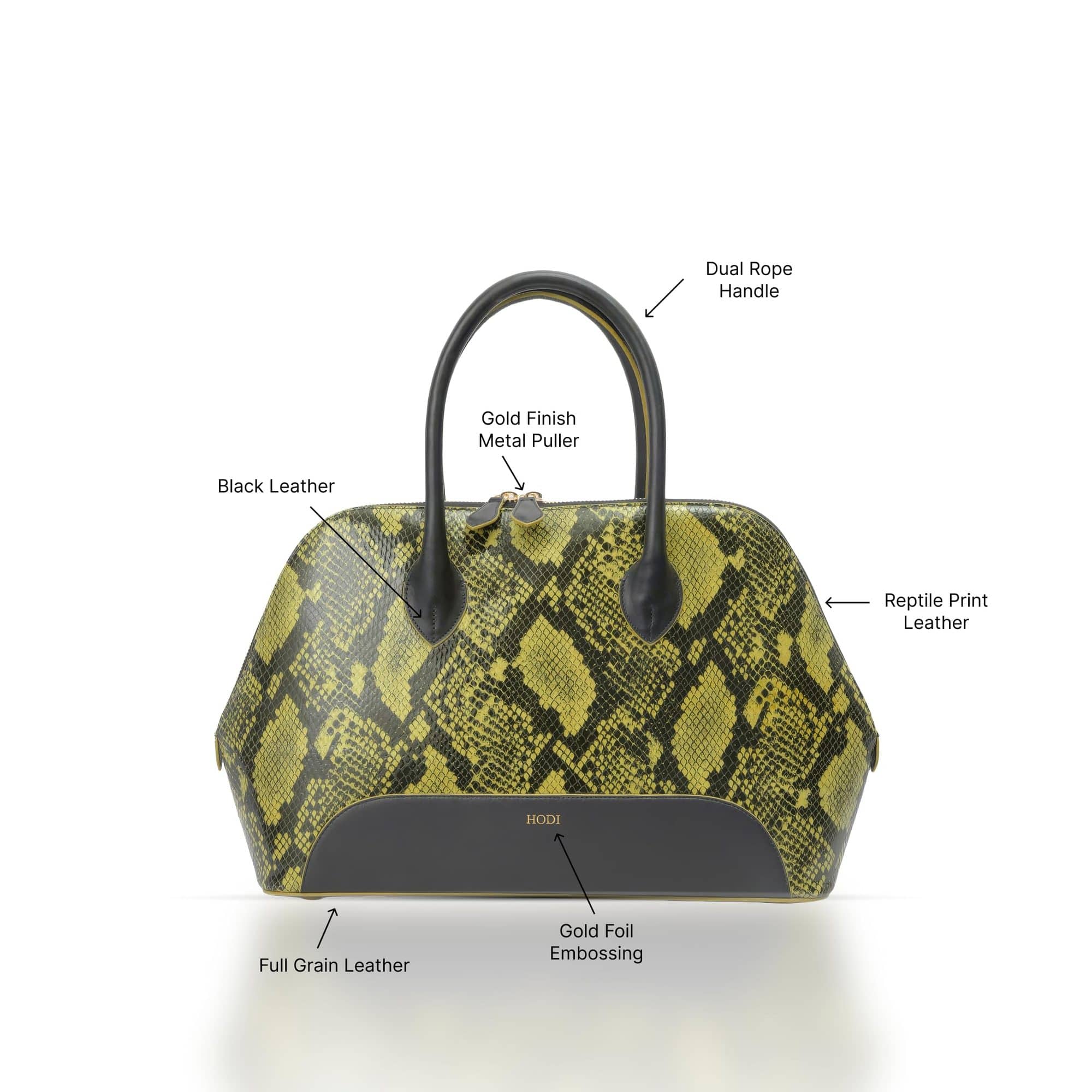 Hodi Women's Snake Print Tote | Genuine Leather Tote | Snake print Foil Leather | Faux Suede Lining — photo 5