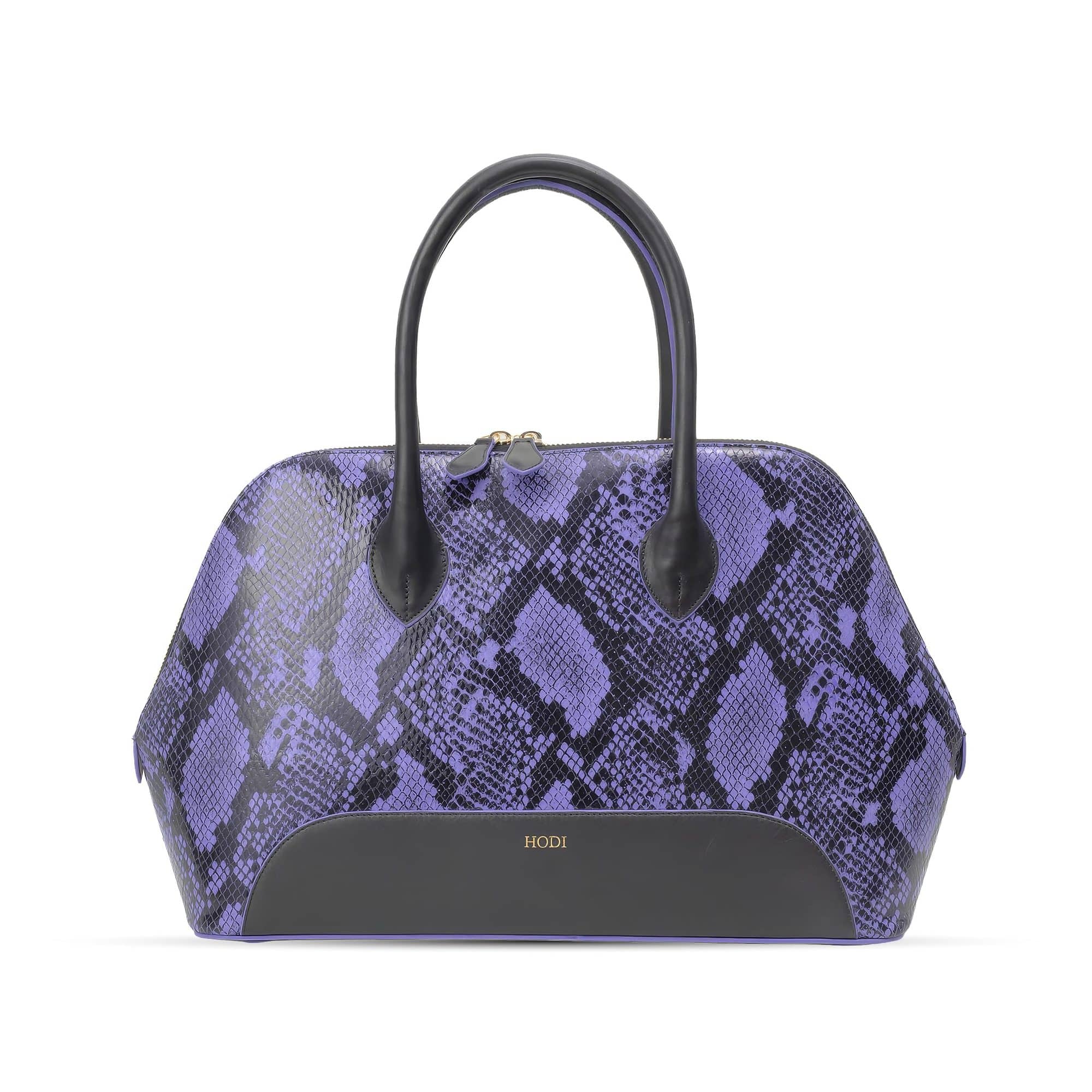 Hodi Women's Snake Print Tote | Genuine Leather Tote | Snake print Foil Leather | Faux Suede Lining
