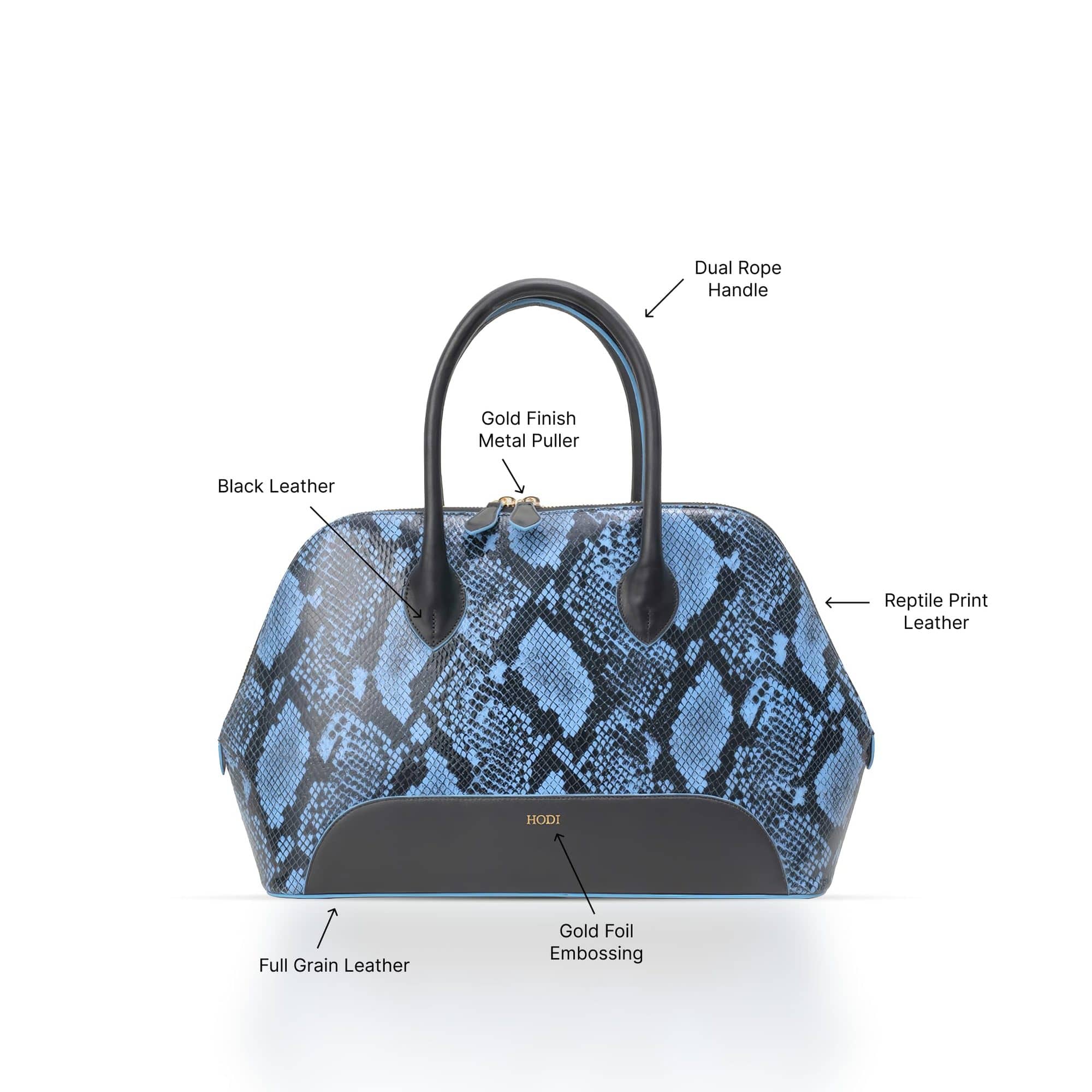 Hodi Women's Snake Print Tote | Genuine Leather Tote | Snake print Foil Leather | Faux Suede Lining — photo 5