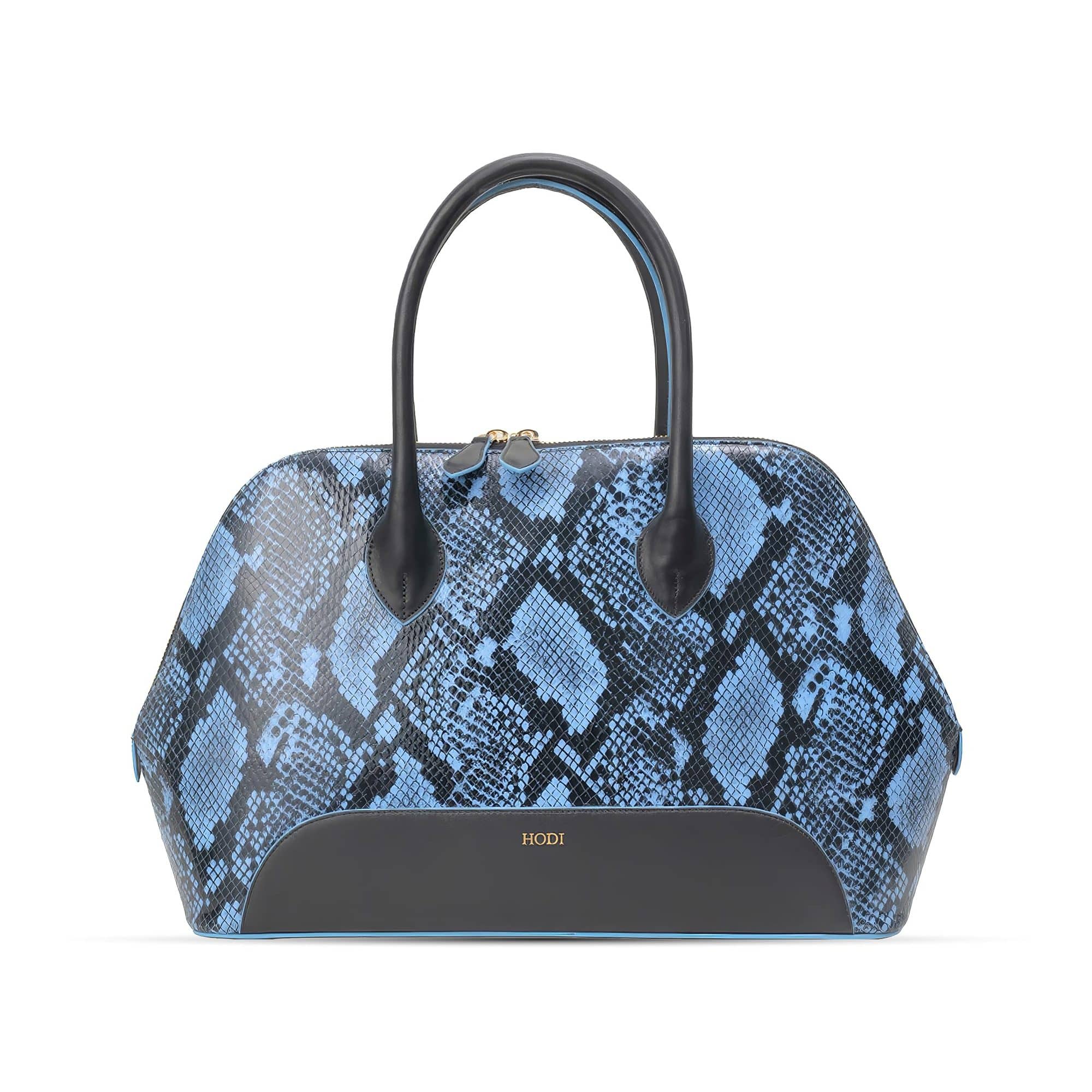 Hodi Women's Snake Print Tote | Genuine Leather Tote | Snake print Foil Leather | Faux Suede Lining