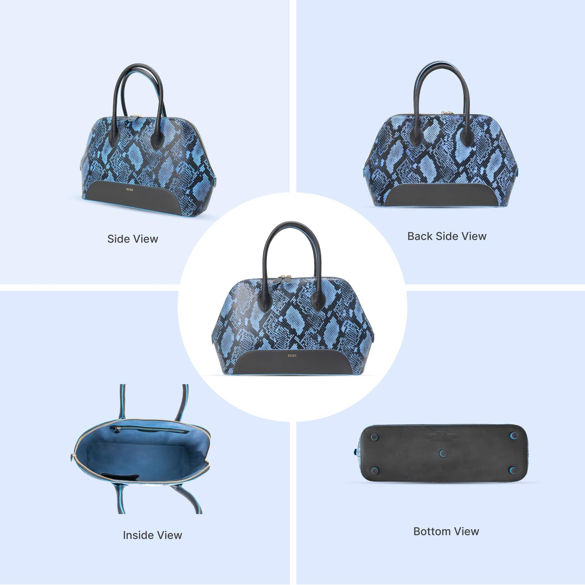 Hodi Women's Snake Print Tote | Genuine Leather Tote | Snake print Foil Leather | Faux Suede Lining — photo 3