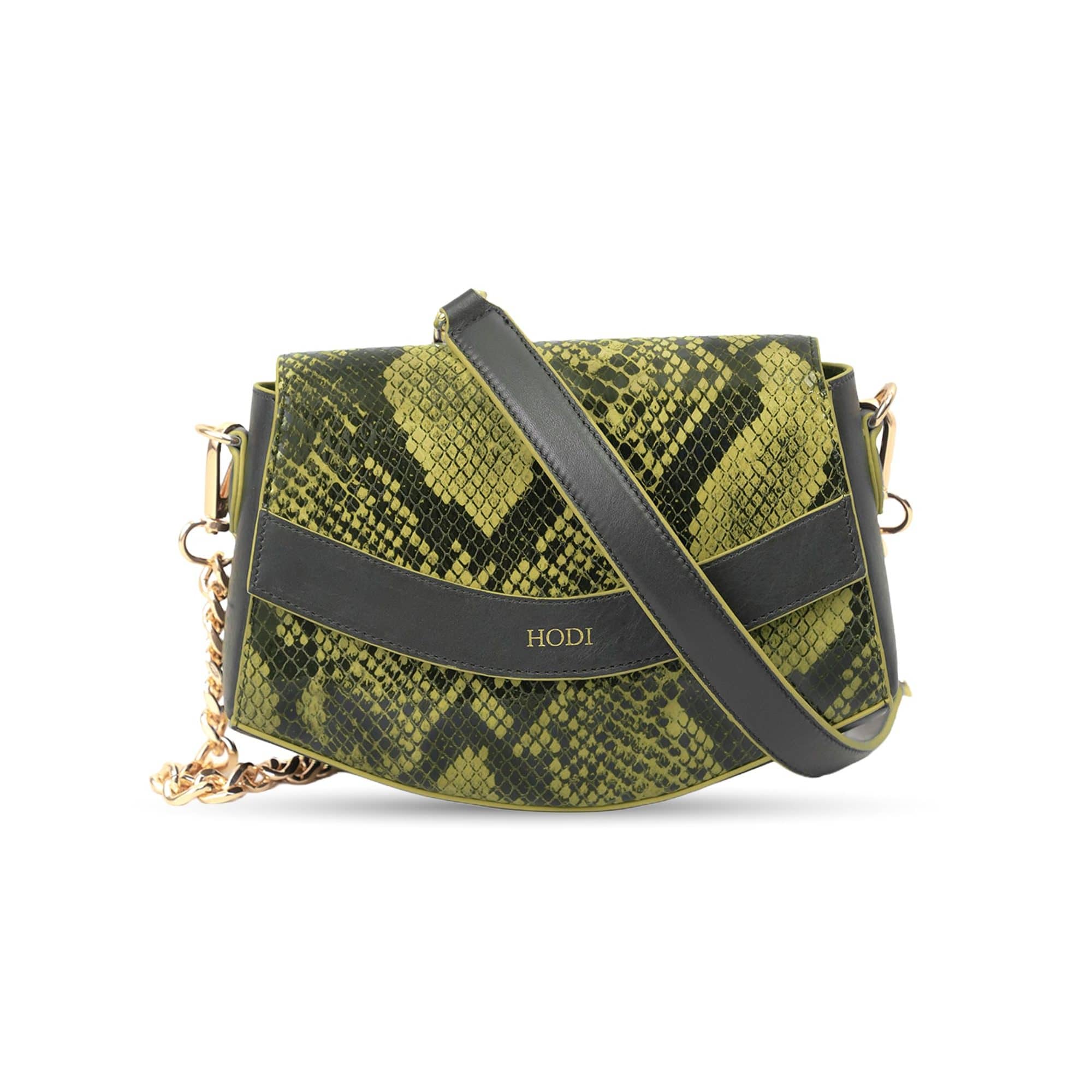 Hodi Women's Snake Print Sling Bag | Foil Leather Handbag | Faux Suede Lining