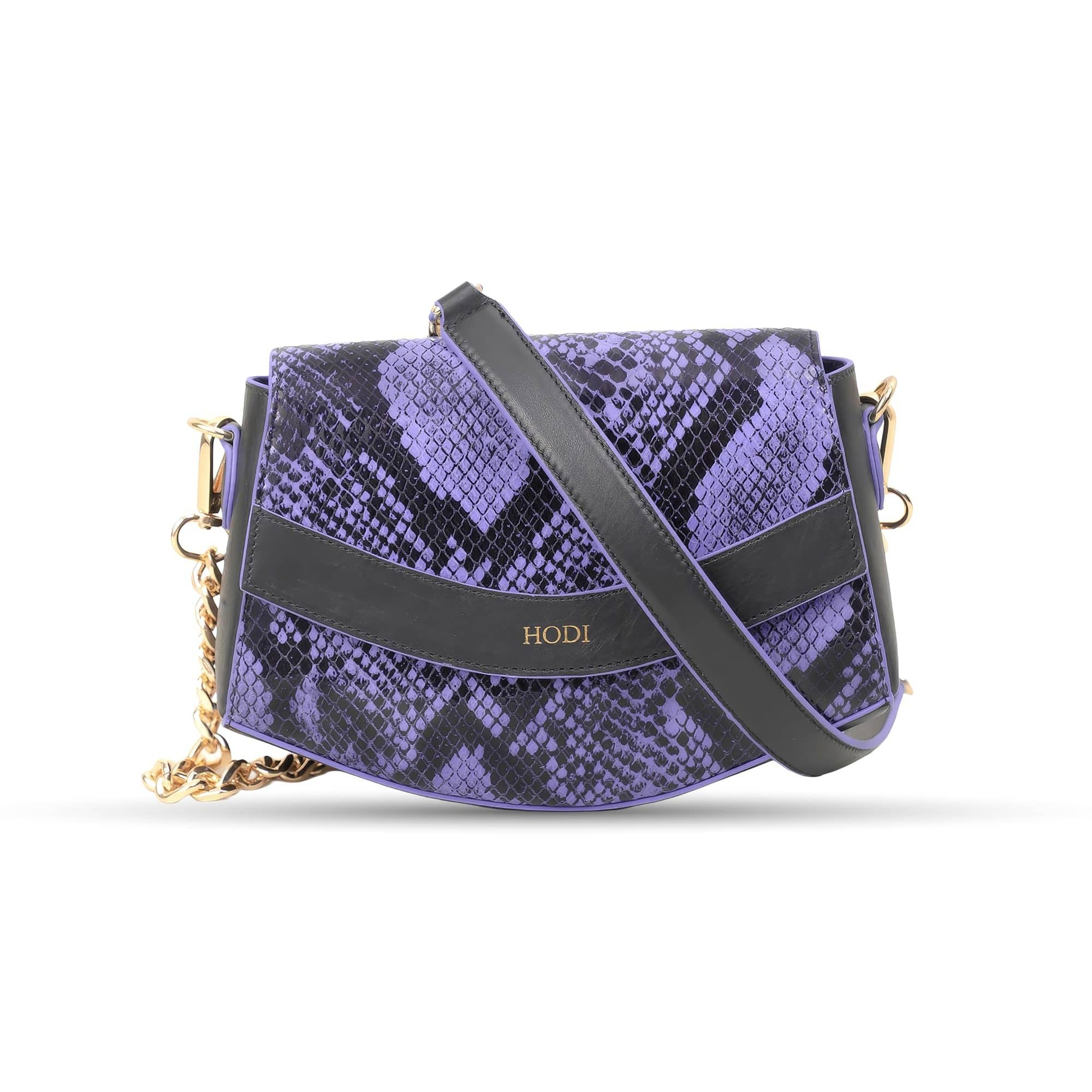 Hodi Women's Snake Print Sling Bag | Foil Leather Handbag | Faux Suede Lining