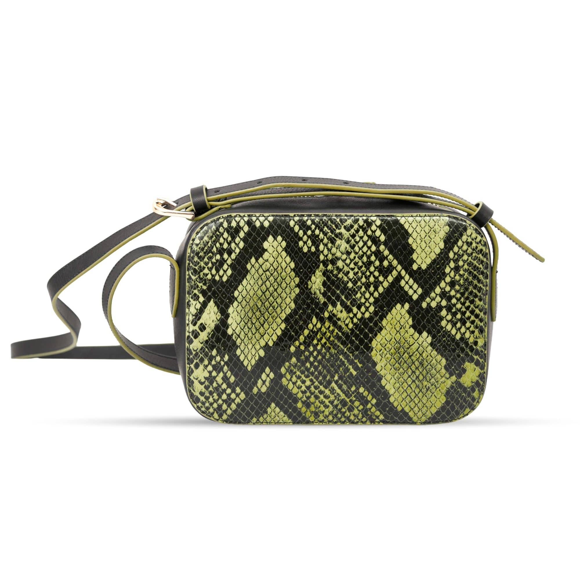 Hodi Women's Snake Print Box Sling Bag | Genuine Foil Leather Handbag | Faux Suede Lining — photo 2