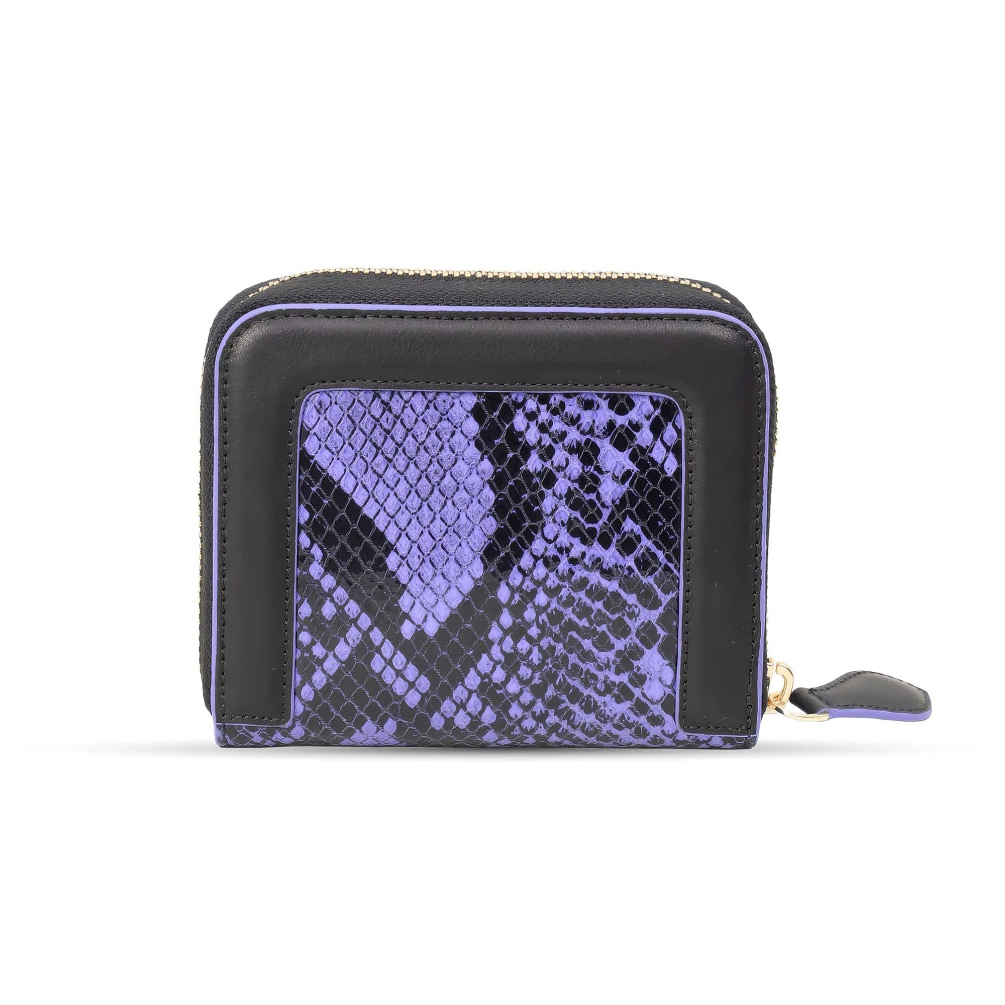 Hodi Women's Snake Print Zip-Around Wallet | Genuine Foil Leather | Faux Suede Lining | Fashion Cash Coin Card Holder Ladies Hand Purse Lavender — photo 2