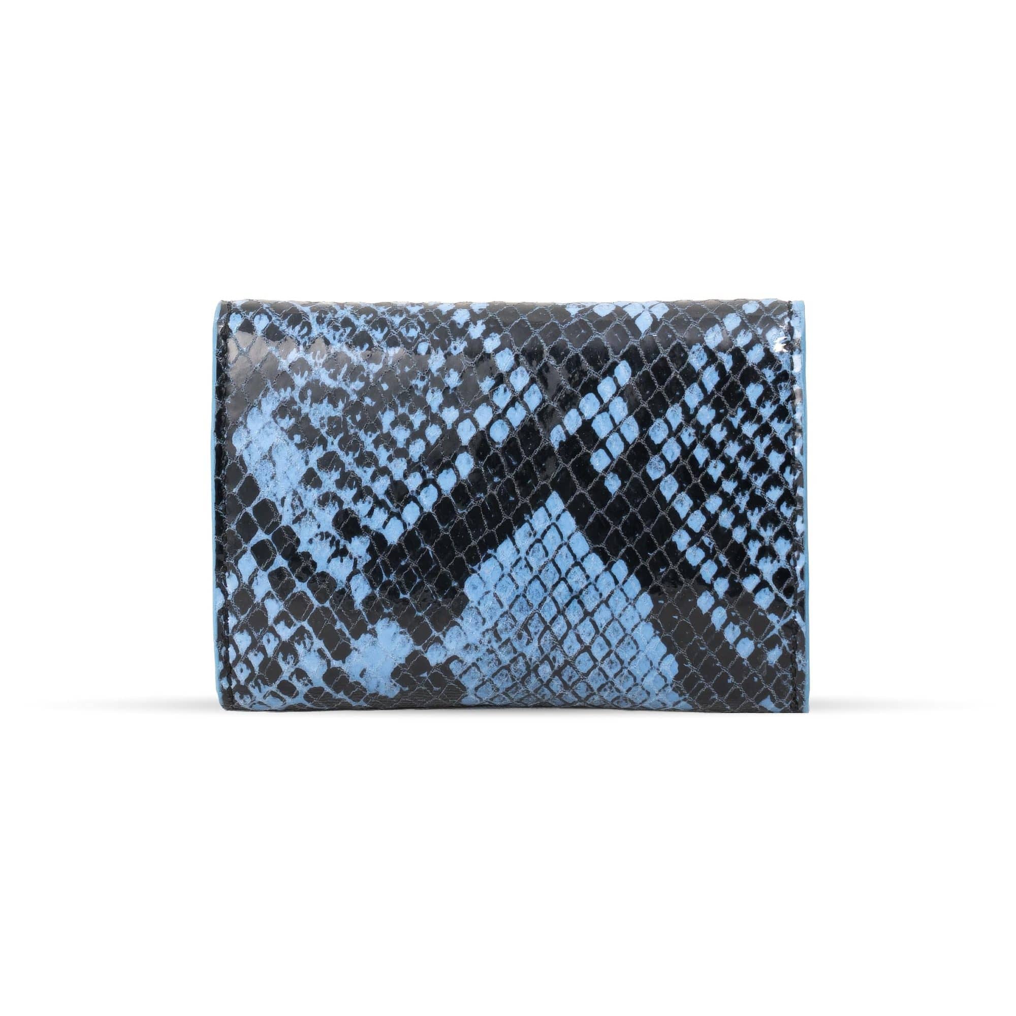 Hodi Women's Snake Print Card Wallet | Genuine Foil Leather | Faux Suede Lining | Fashion Cash Coin Card Holder Ladies Hand Purse (Blue) — photo 2