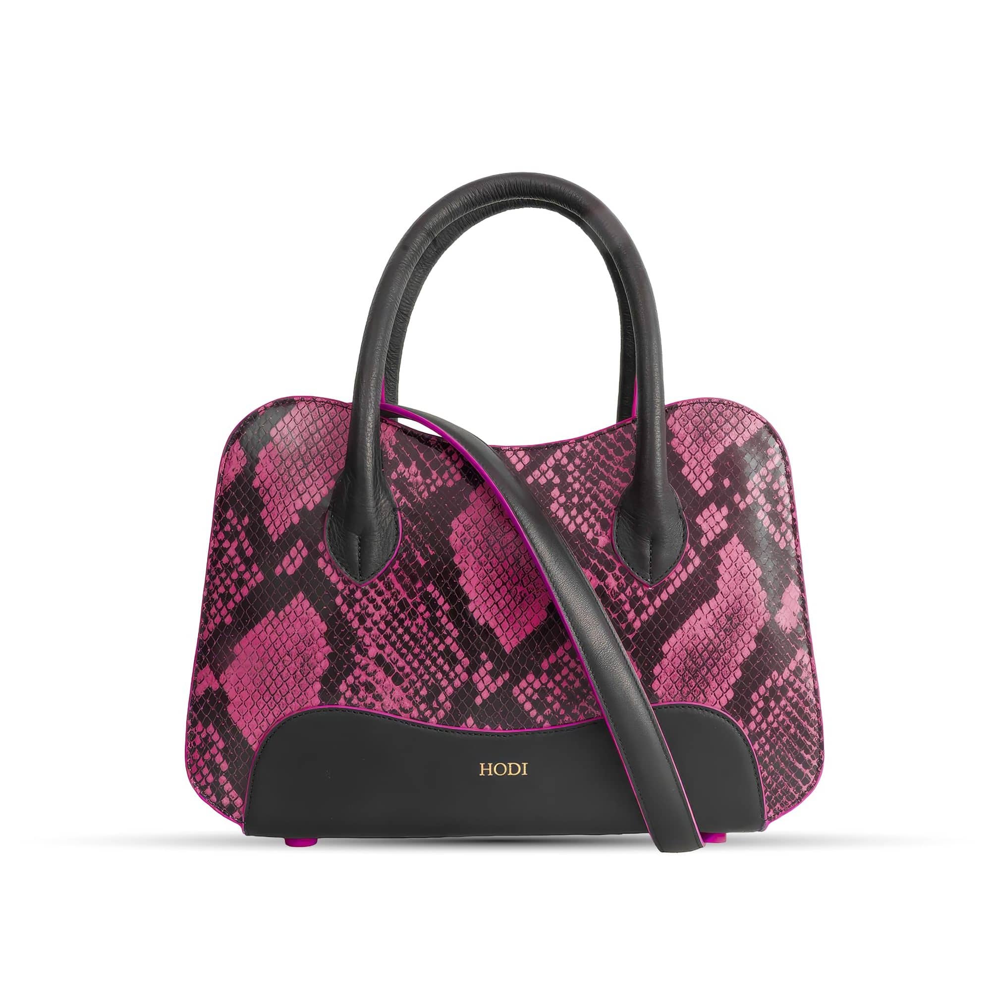 Hodi Women's Snake Print Handbag | Genuine Foil Leather Bag | Faux Suede Lining | Top Handle Satchel Shoulder Ladies Bags | Office Work Party Purse