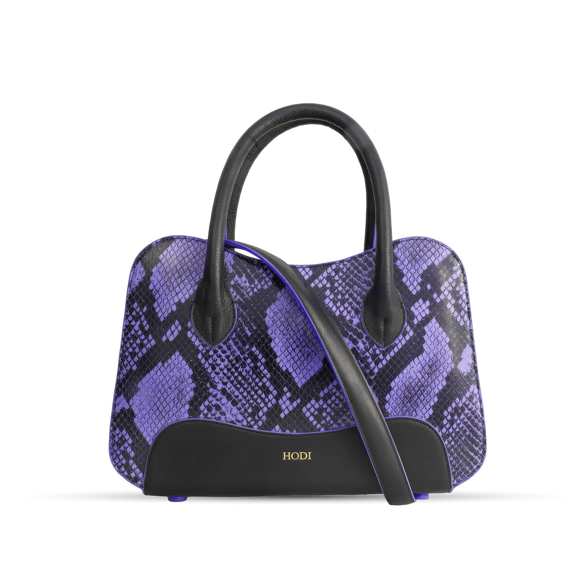 Hodi Women's Snake Print Handbag | Genuine Foil Leather Bag | Faux Suede Lining | Top Handle Satchel Shoulder Ladies Bags | Office Work Party Purse