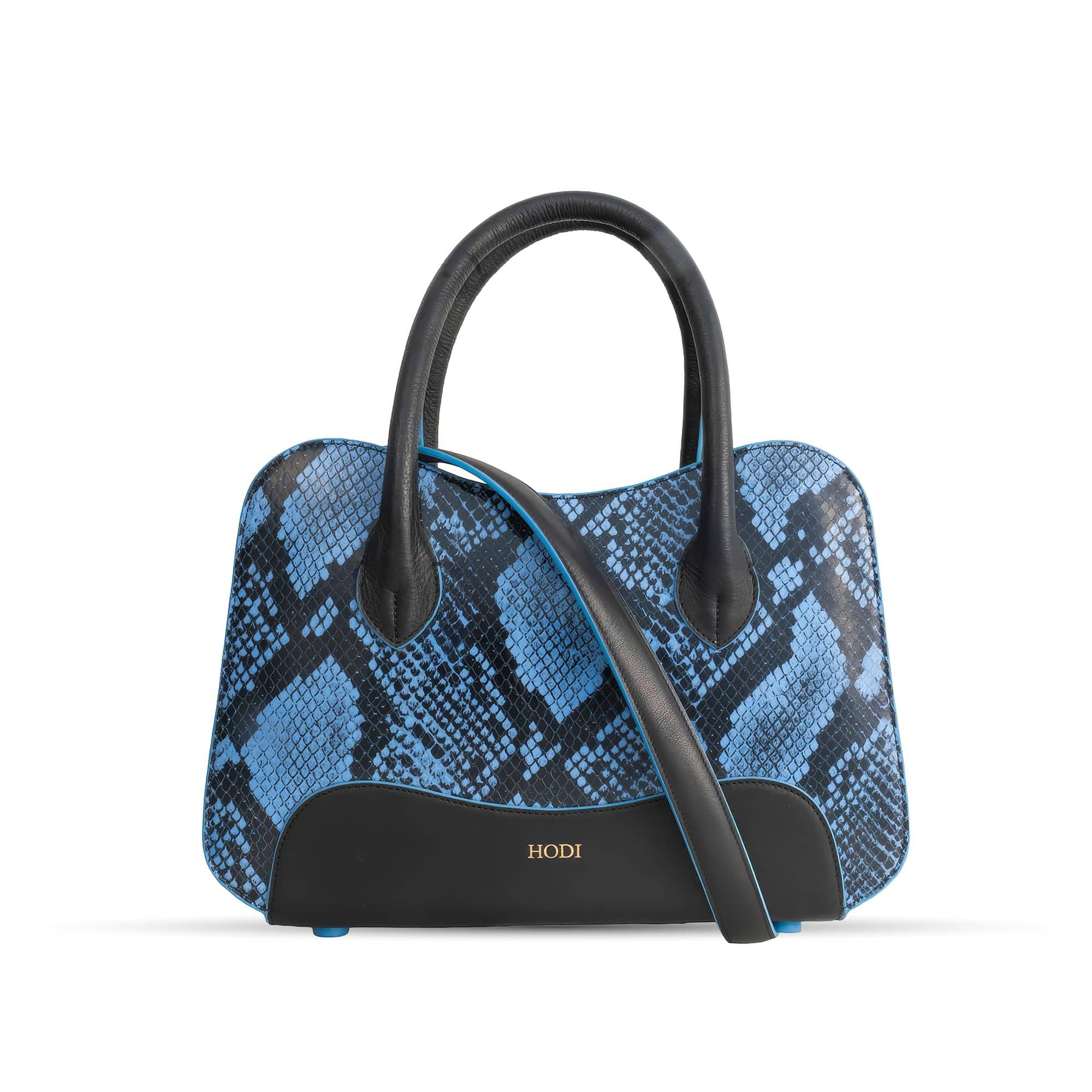 Hodi Women's Snake Print Handbag | Genuine Foil Leather Bag | Faux Suede Lining | Top Handle Satchel Shoulder Ladies Bags | Office Work Party Purse