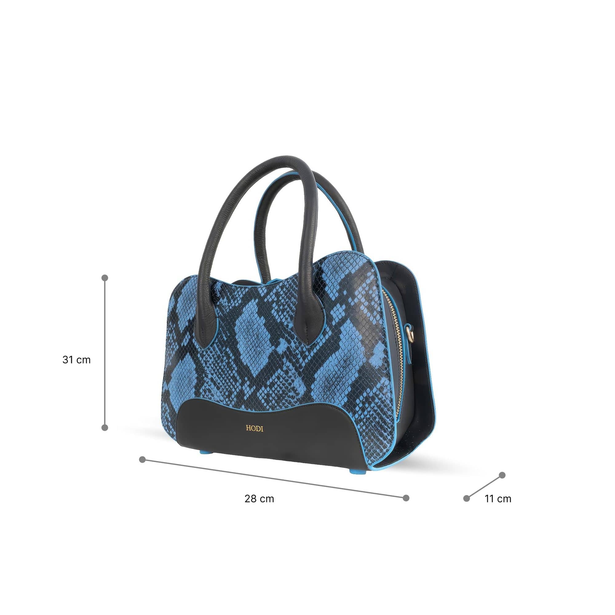Hodi Women's Snake Print Handbag | Genuine Foil Leather Bag | Faux Suede Lining | Top Handle Satchel Shoulder Ladies Bags | Office Work Party Purse — photo 4