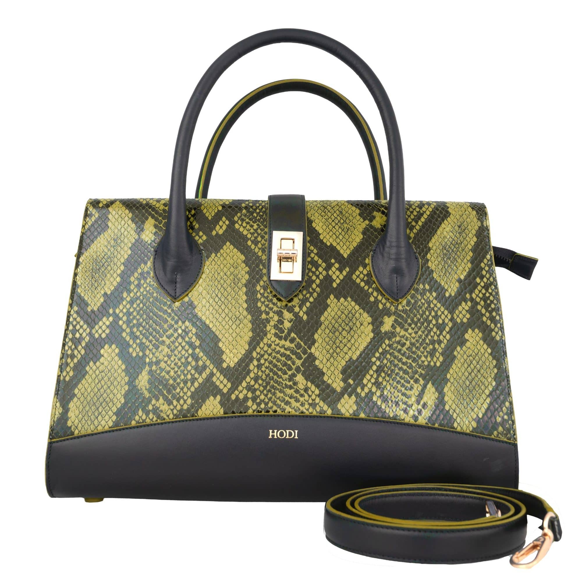 Hodi Women's Snake Print Stylish Tote Bag, Fashion Purse, Casual Handbag,Convertable Specious & Luxurious, Gold-Tone Metal Hardware -Fashion Purse for Office & Everyday Use
