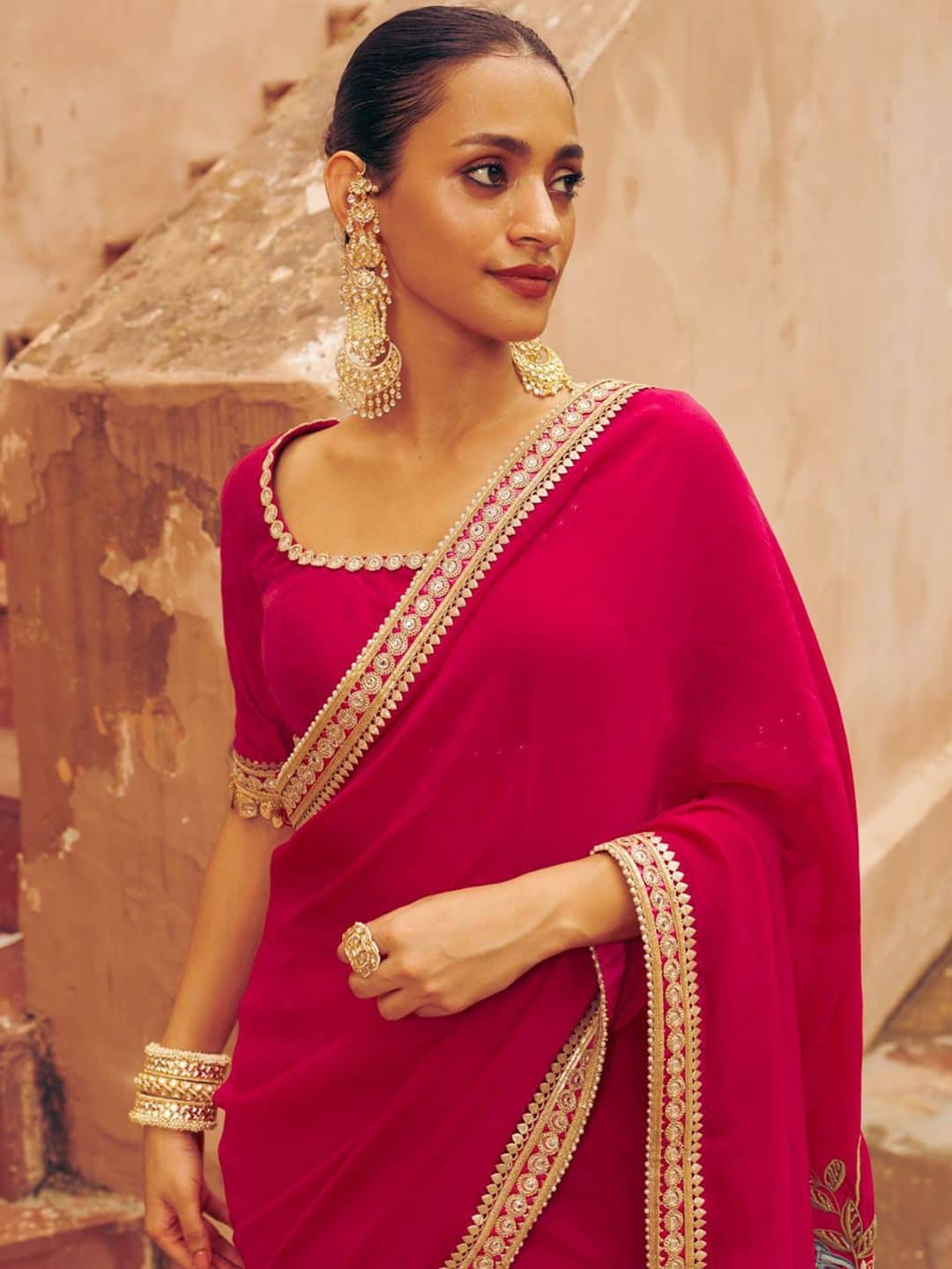 SILCHIC Shringhar Organza Floral Embroidered Saree With Blouse — photo 3