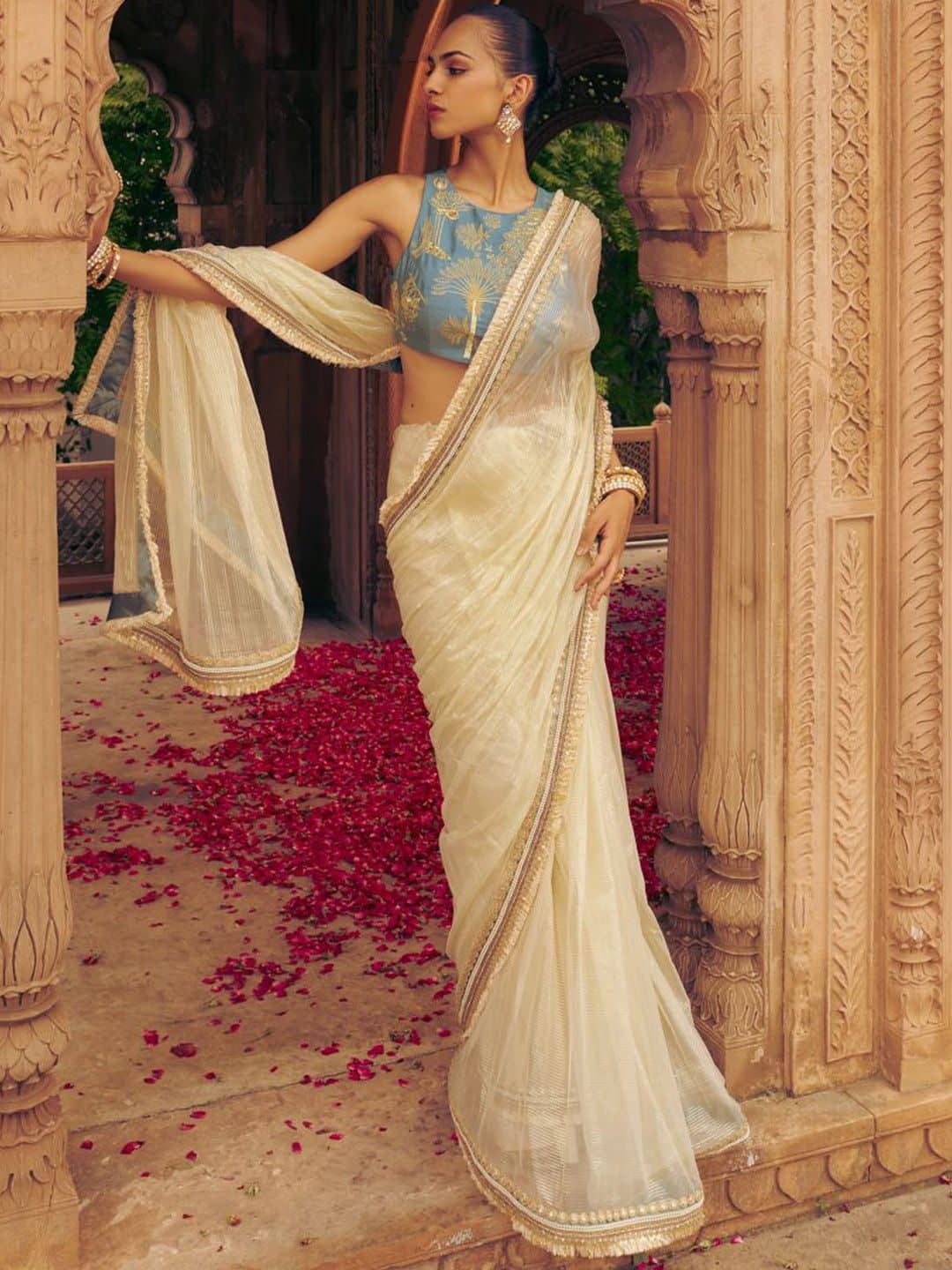 SILCHIC Ghazal Lurex Saree Set With Embroidered Sleeveless Blouse — photo 3