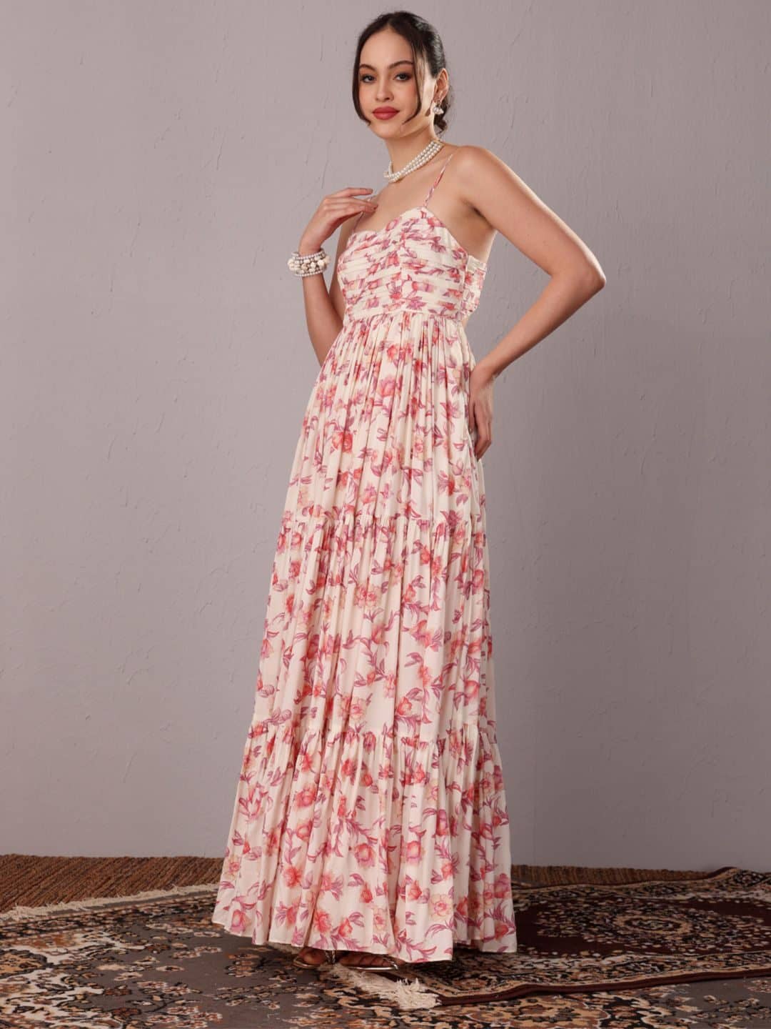SILCHIC Women Floral Printed Fit-Flare Maxi Dress — photo 1
