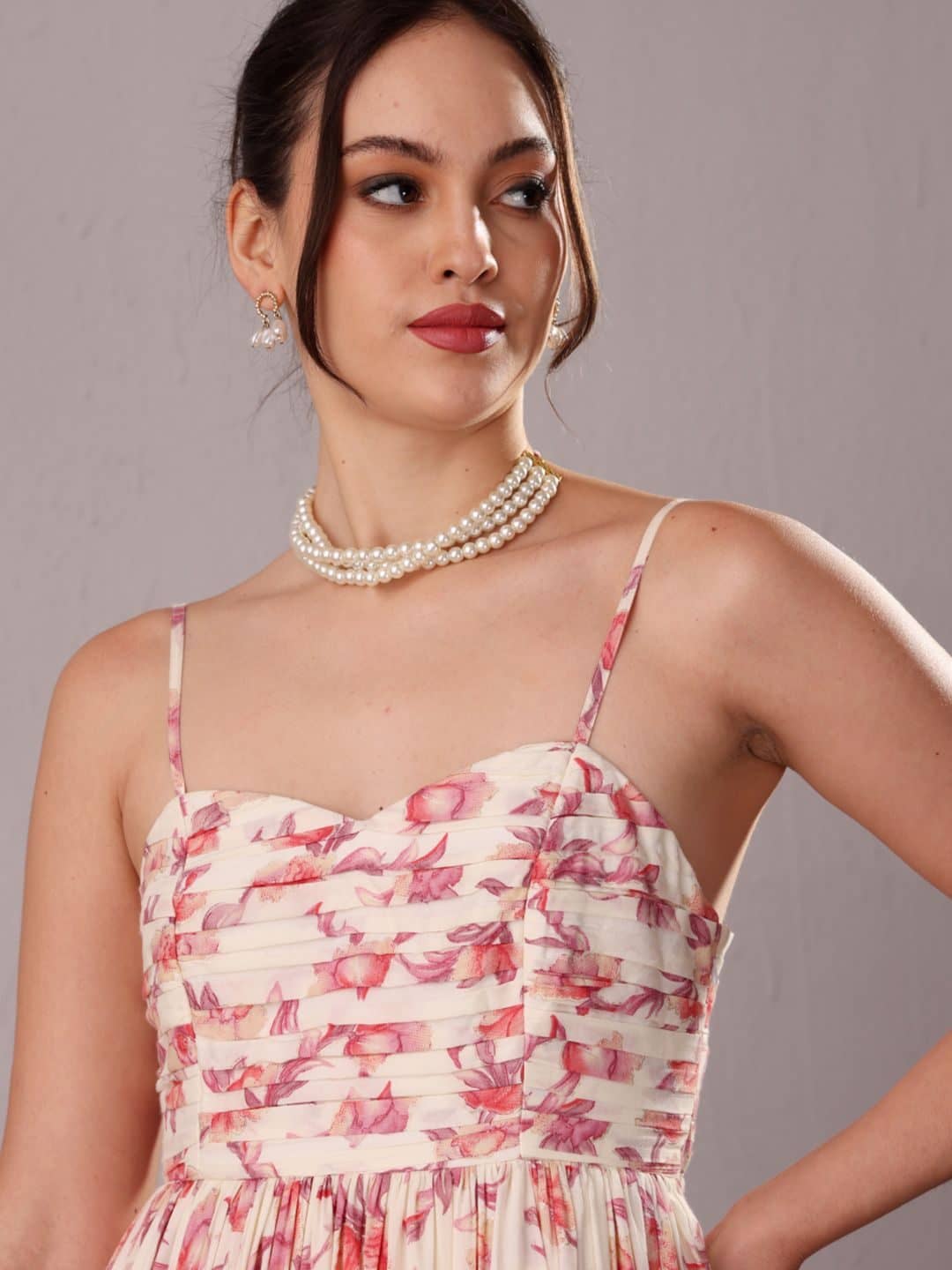SILCHIC Women Floral Printed Fit-Flare Maxi Dress — photo 2