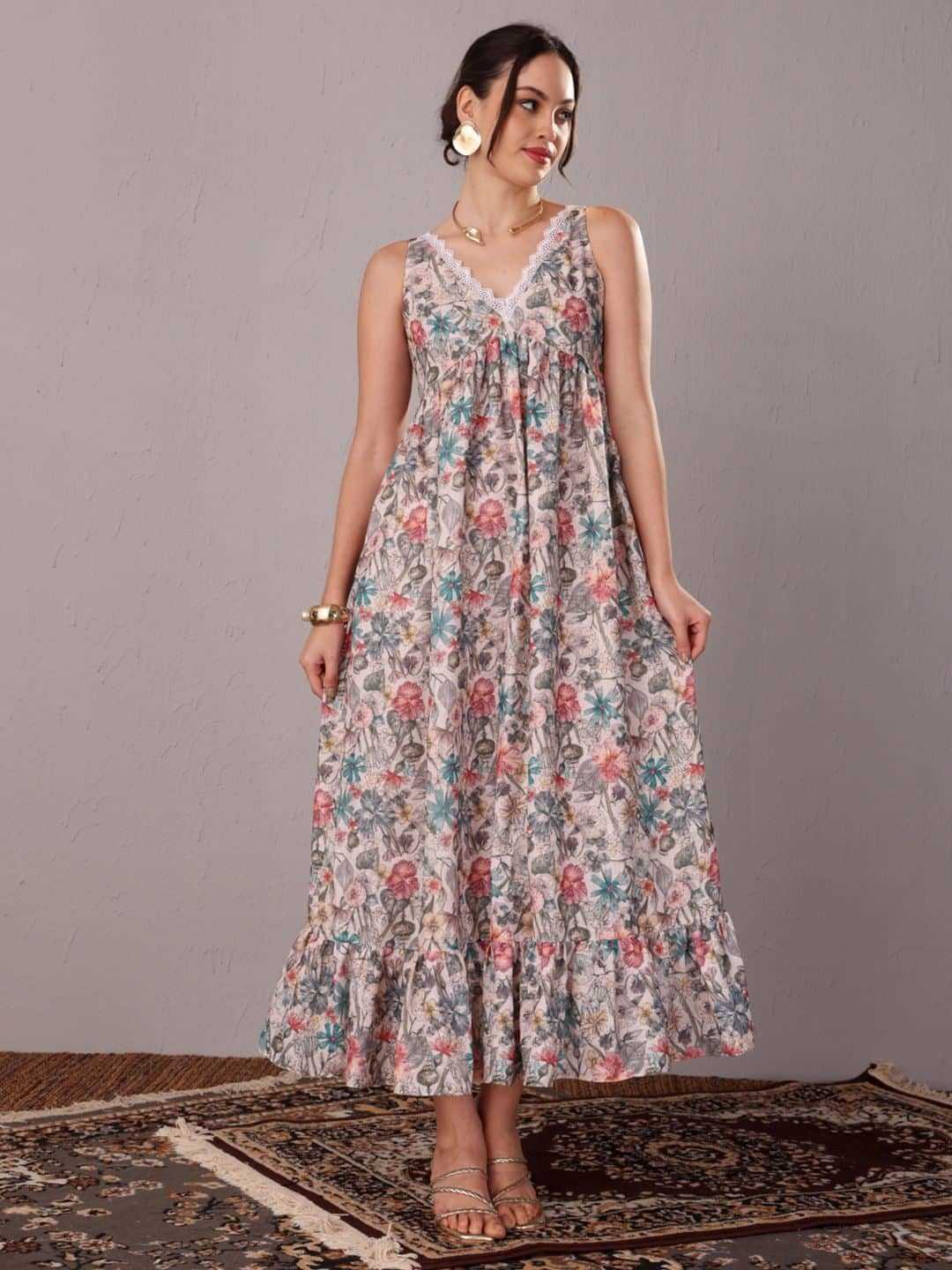 SILCHIC Women Floral Print Fit and Flare Dress — photo 1