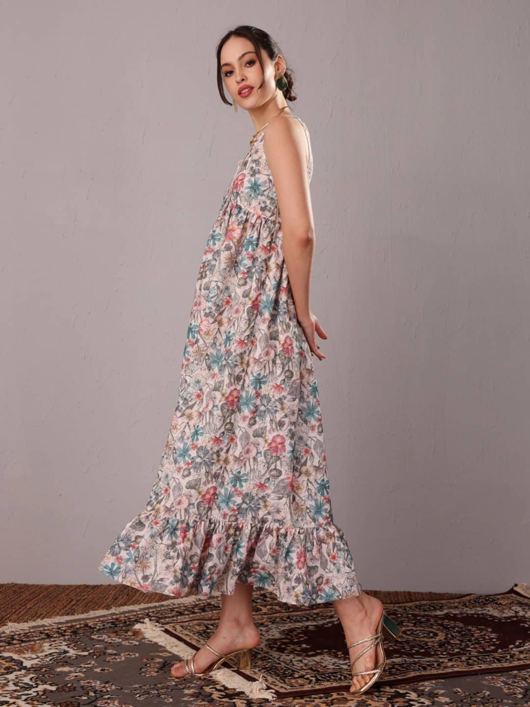 SILCHIC Women Floral Print Fit and Flare Dress — photo 5