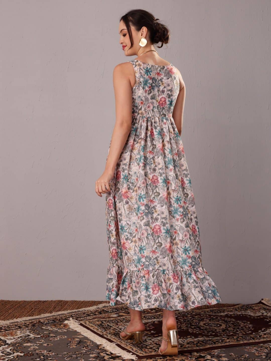 SILCHIC Women Floral Print Fit and Flare Dress — photo 4