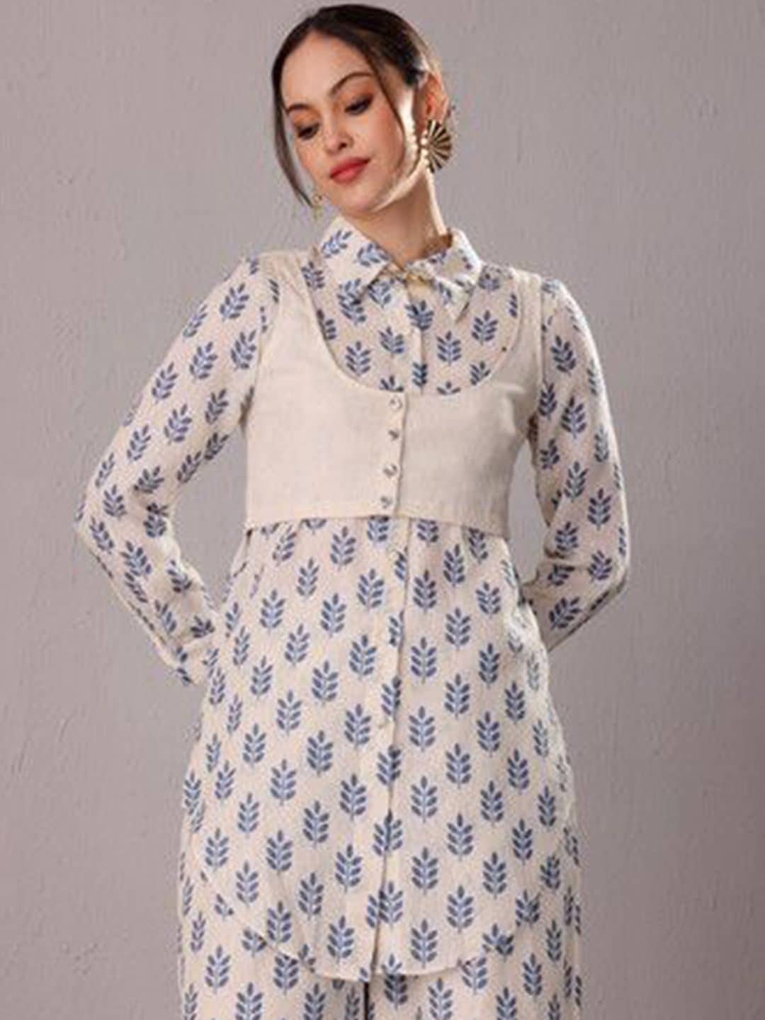SILCHIC Floral Printed Tunic With Palazzos & Koti — photo 5