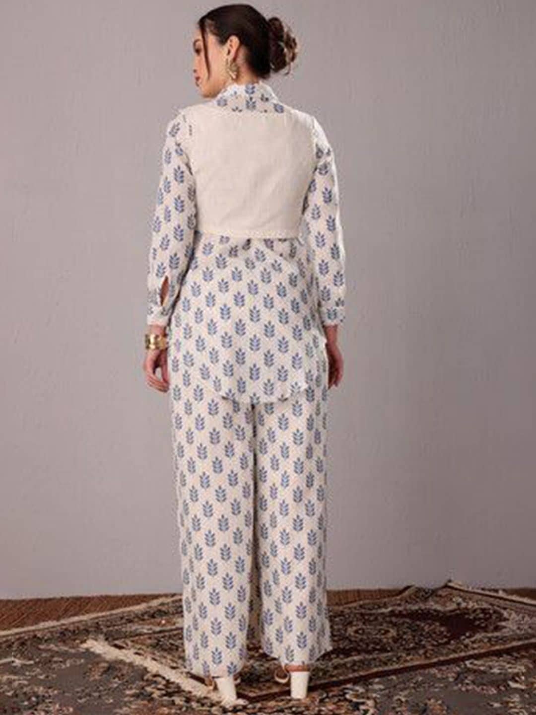 SILCHIC Floral Printed Tunic With Palazzos & Koti — photo 4