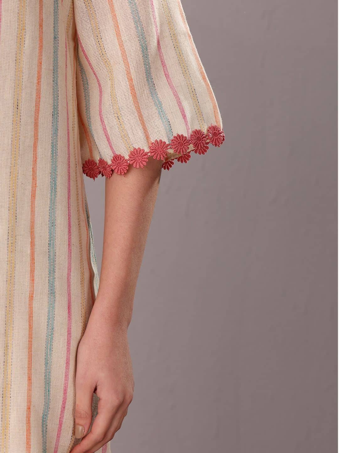 SILCHIC Striped Notch Neck Straight Kurta With Trouser — photo 6
