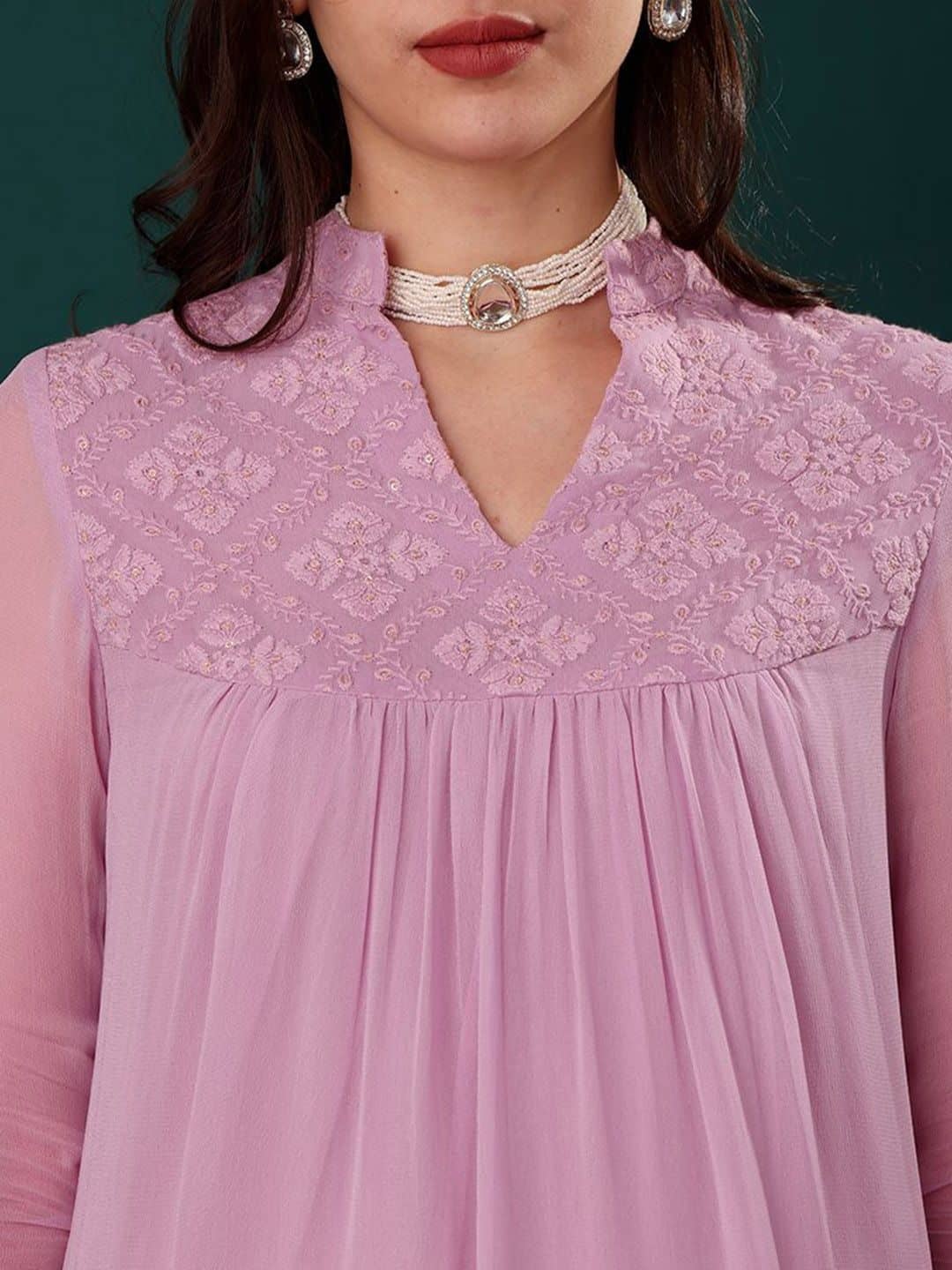 SILCHIC Women Floral Yoke Design Regular Kurta with Trousers — photo 2