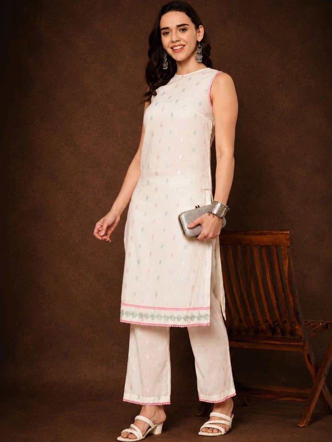 SILCHIC Women Ethnic Motifs Printed Regular Kurta with Trousers — photo 5