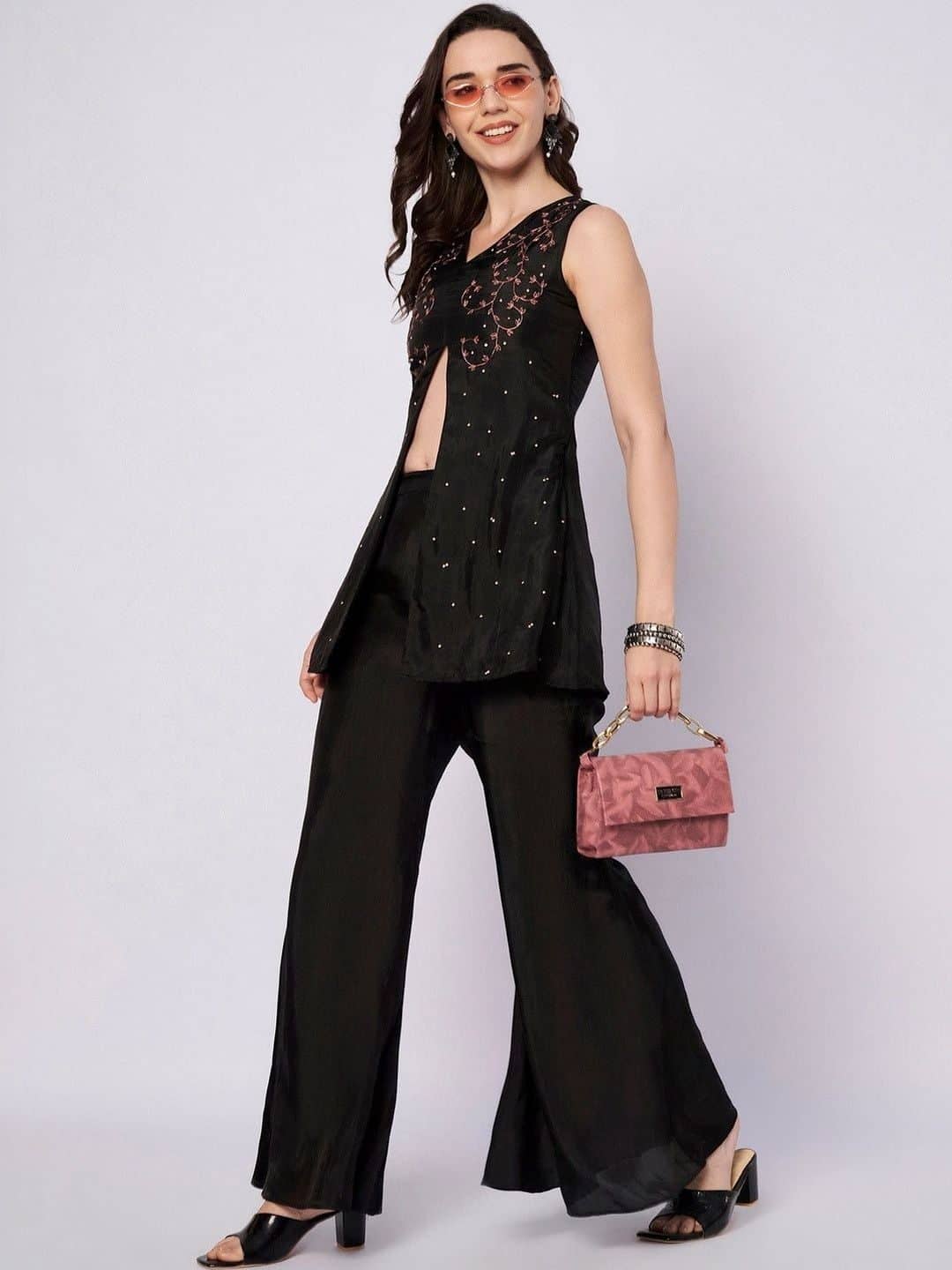 SILCHIC Embroidered Top with Palazzos — photo 5