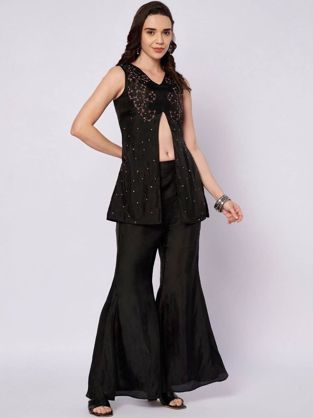 SILCHIC Embroidered Top with Palazzos — photo 3