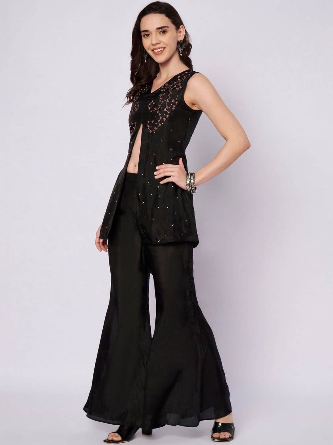 SILCHIC Embroidered Top with Palazzos — photo 2
