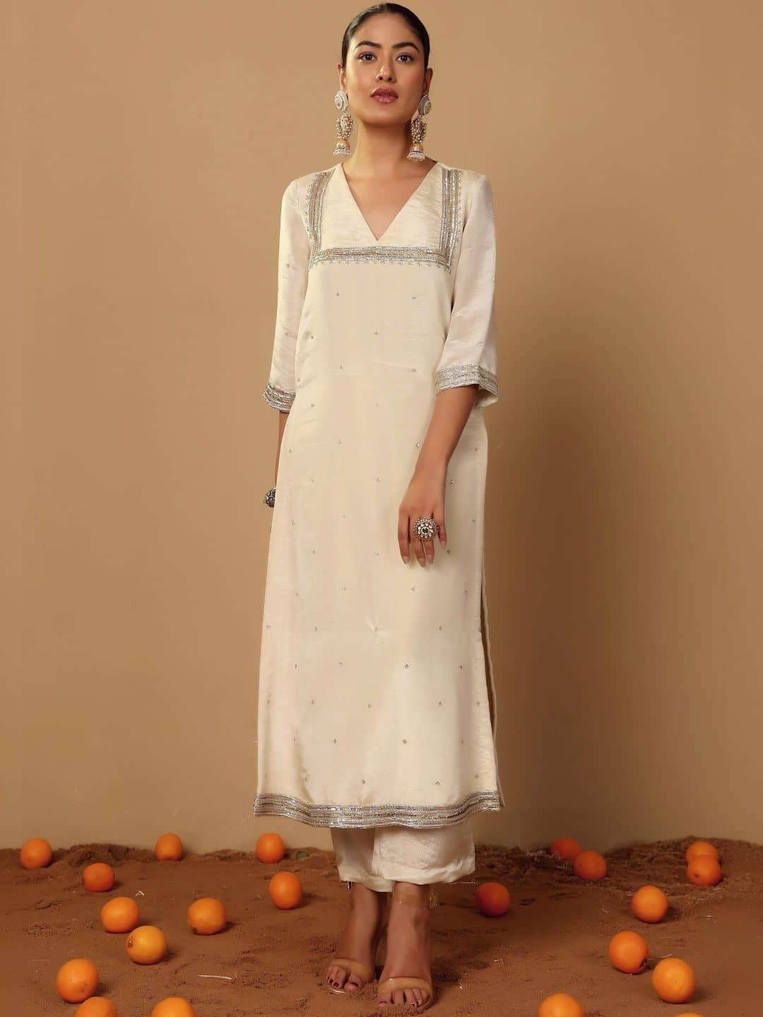 SILCHIC Women Ethnic Motifs Embroidered Regular Thread Work Kurta with Trousers & With Dupatta — photo 2