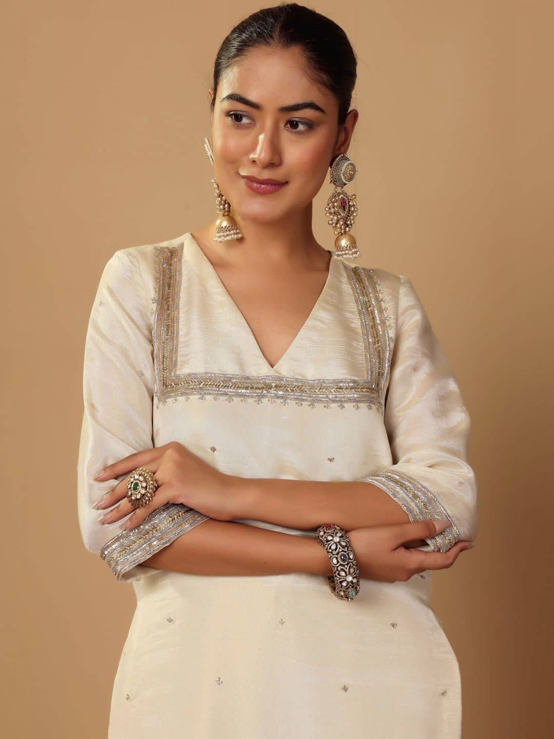SILCHIC Women Ethnic Motifs Embroidered Regular Thread Work Kurta with Trousers & With Dupatta — photo 1