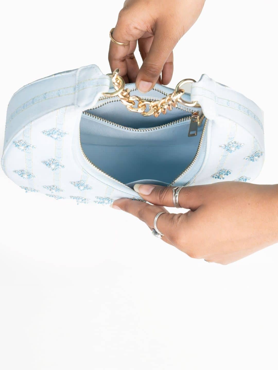 SILCHIC Embellished Half Moon Sling Bag — photo 6