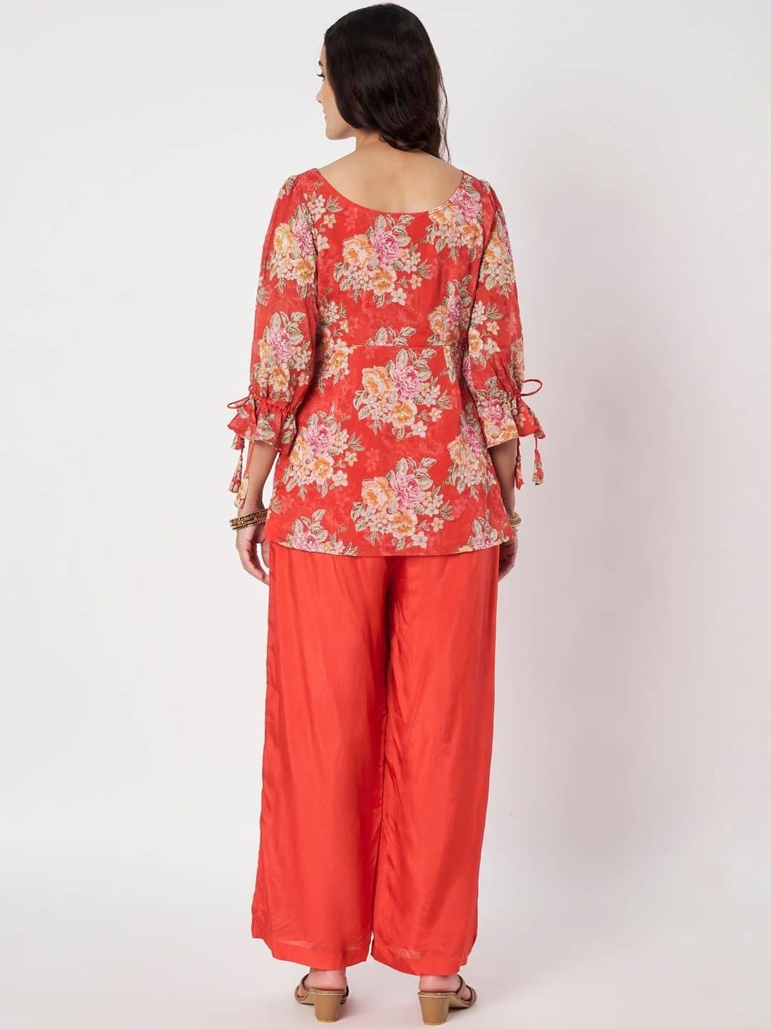 SILCHIC Floral Printed Top with Palazzos — photo 4