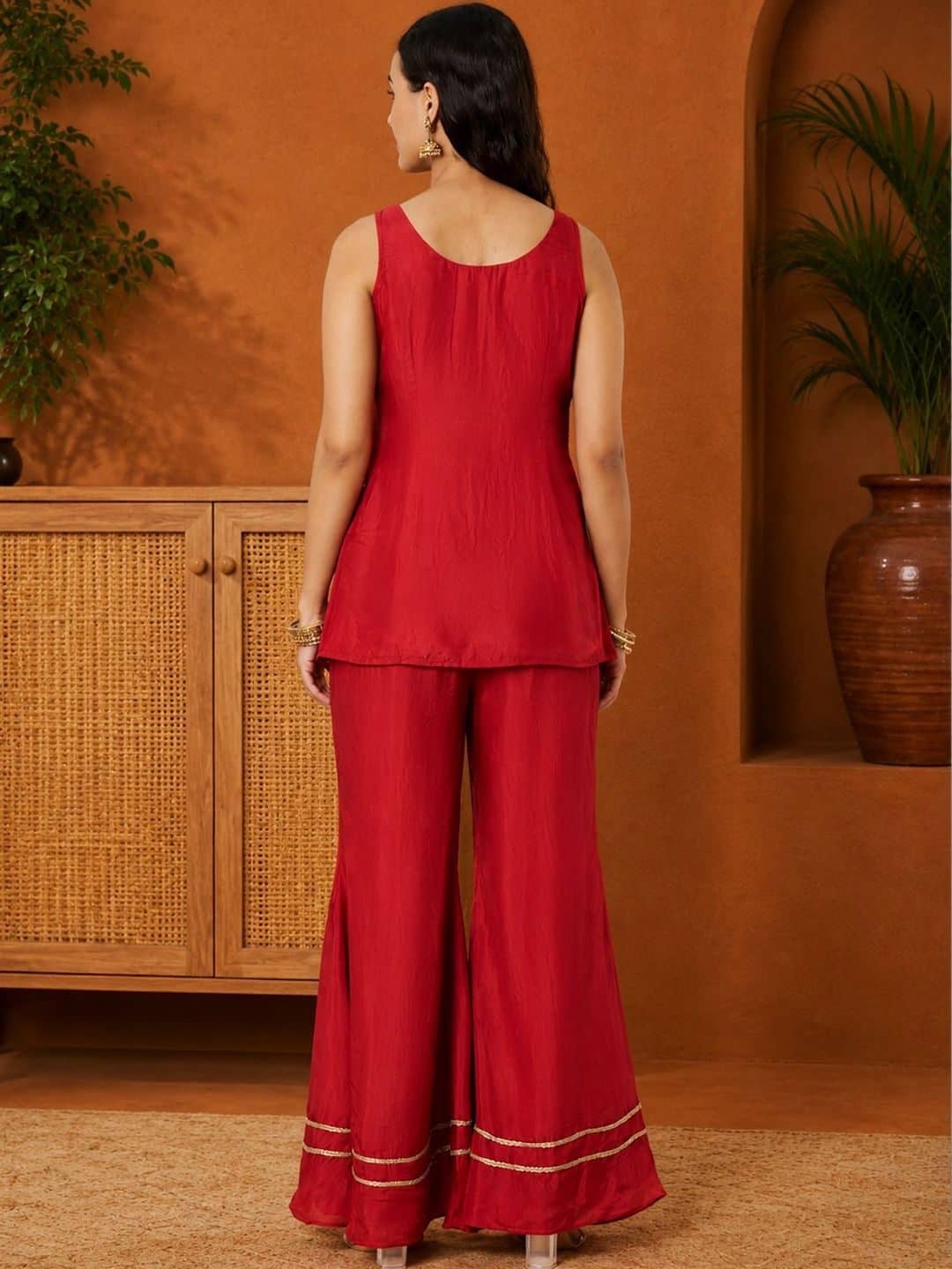 SILCHIC Embroidered Top with Palazzos — photo 5
