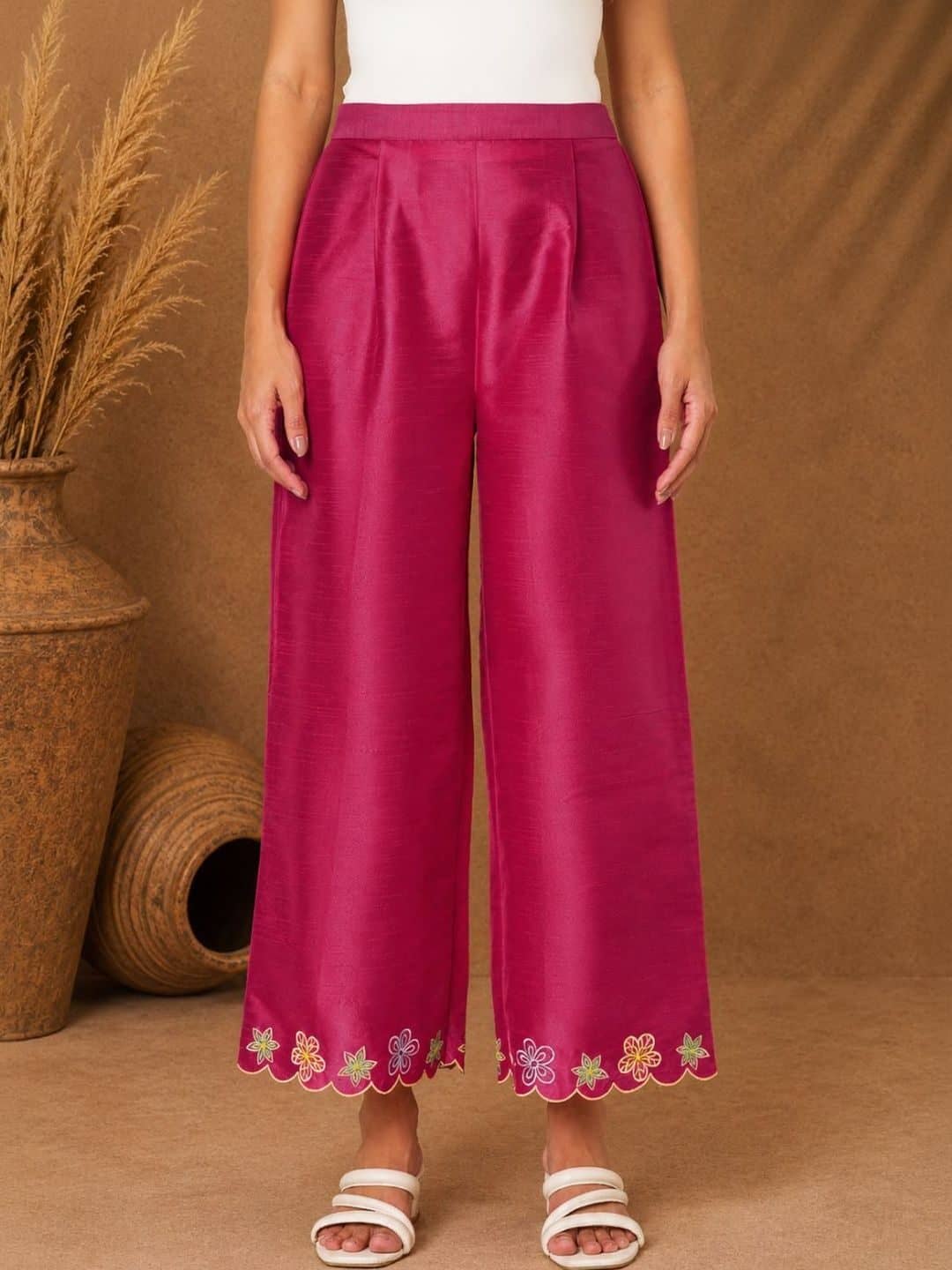 SILCHIC Embroidered Shirt with Palazzos — photo 4