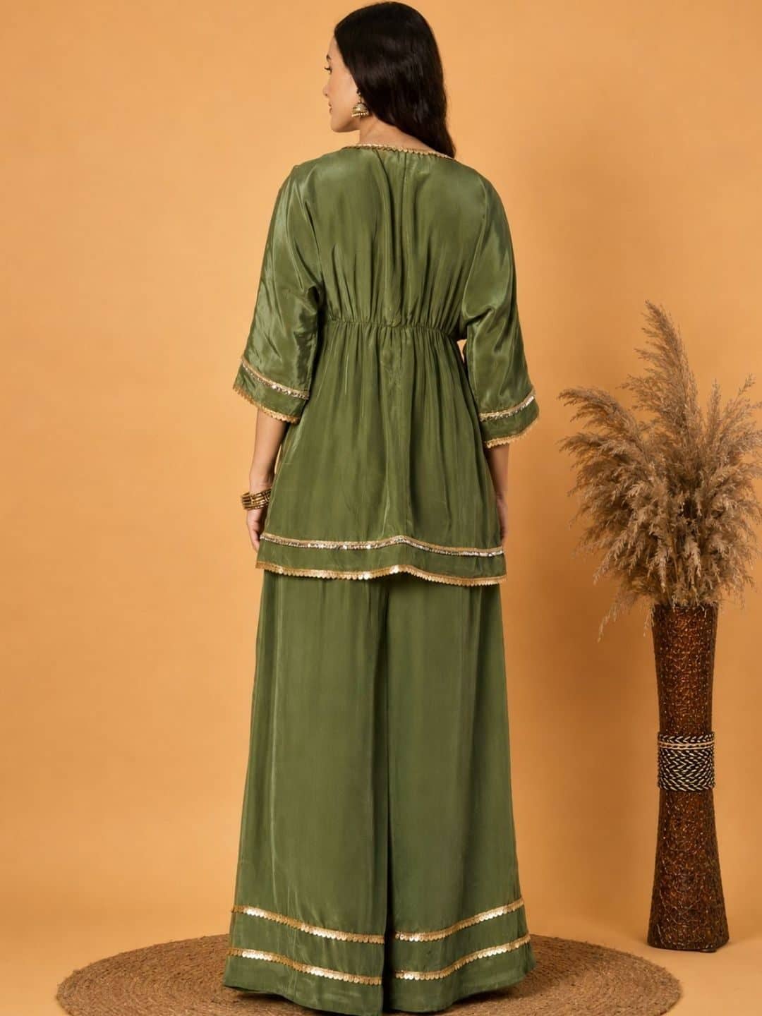 SILCHIC Embellished Tunic with Palazzos — photo 2