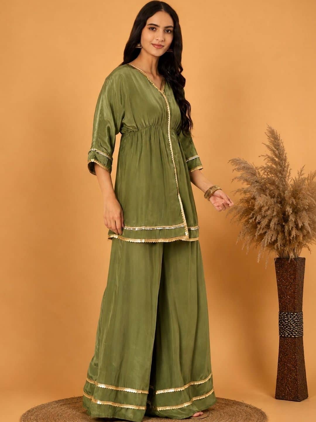 SILCHIC Embellished Tunic with Palazzos — photo 3
