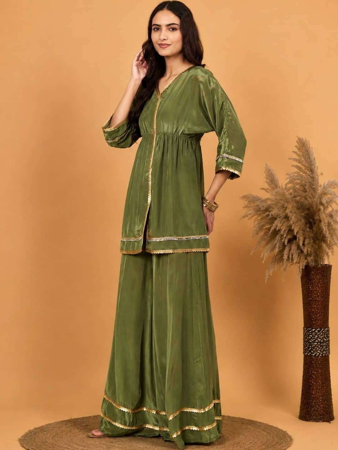 SILCHIC Embellished Tunic with Palazzos — photo 4