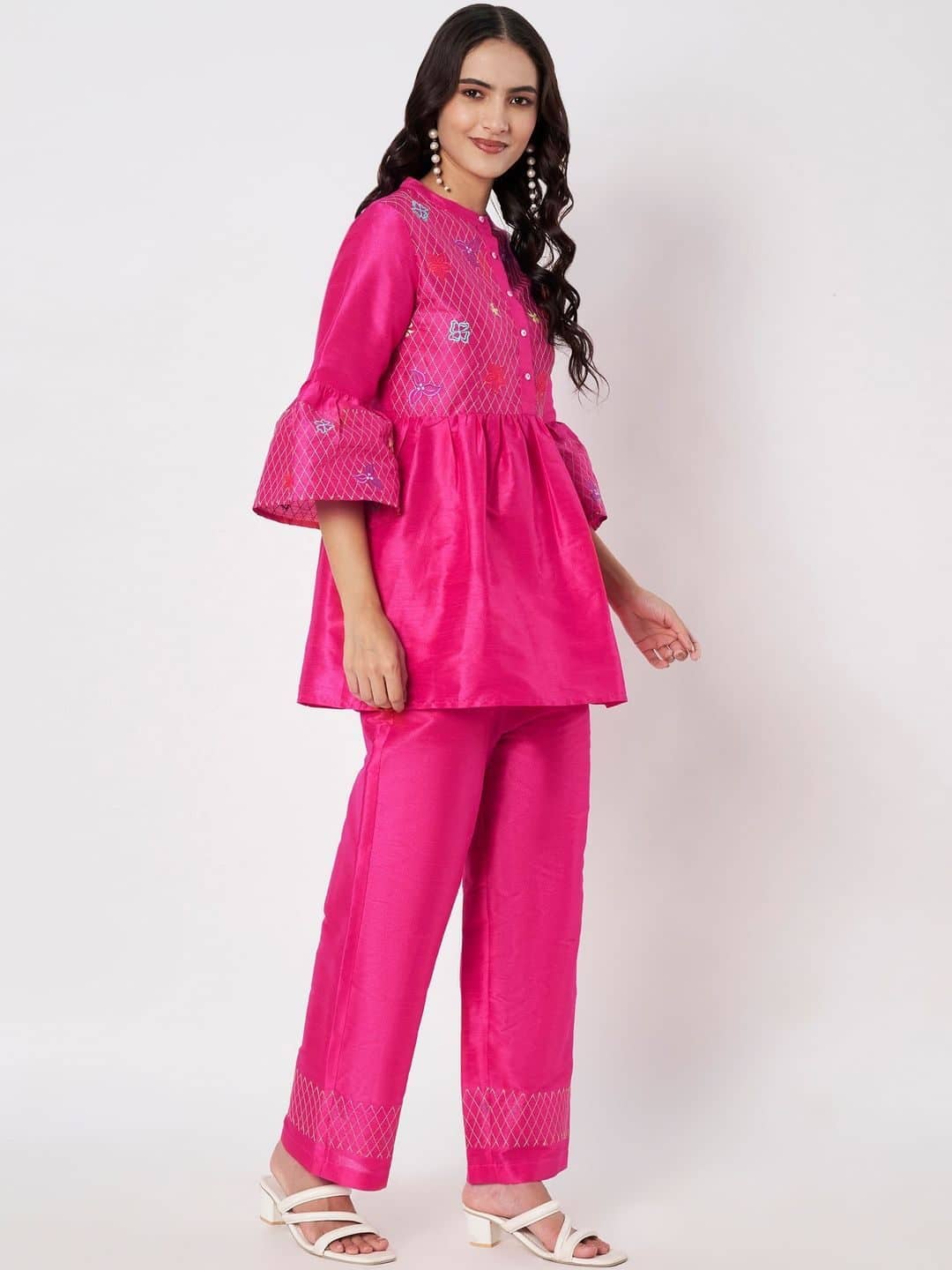 SILCHIC Embroidered Tunic with Palazzos — photo 3