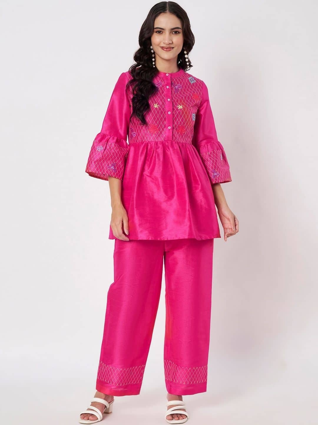 SILCHIC Embroidered Tunic with Palazzos — photo 1