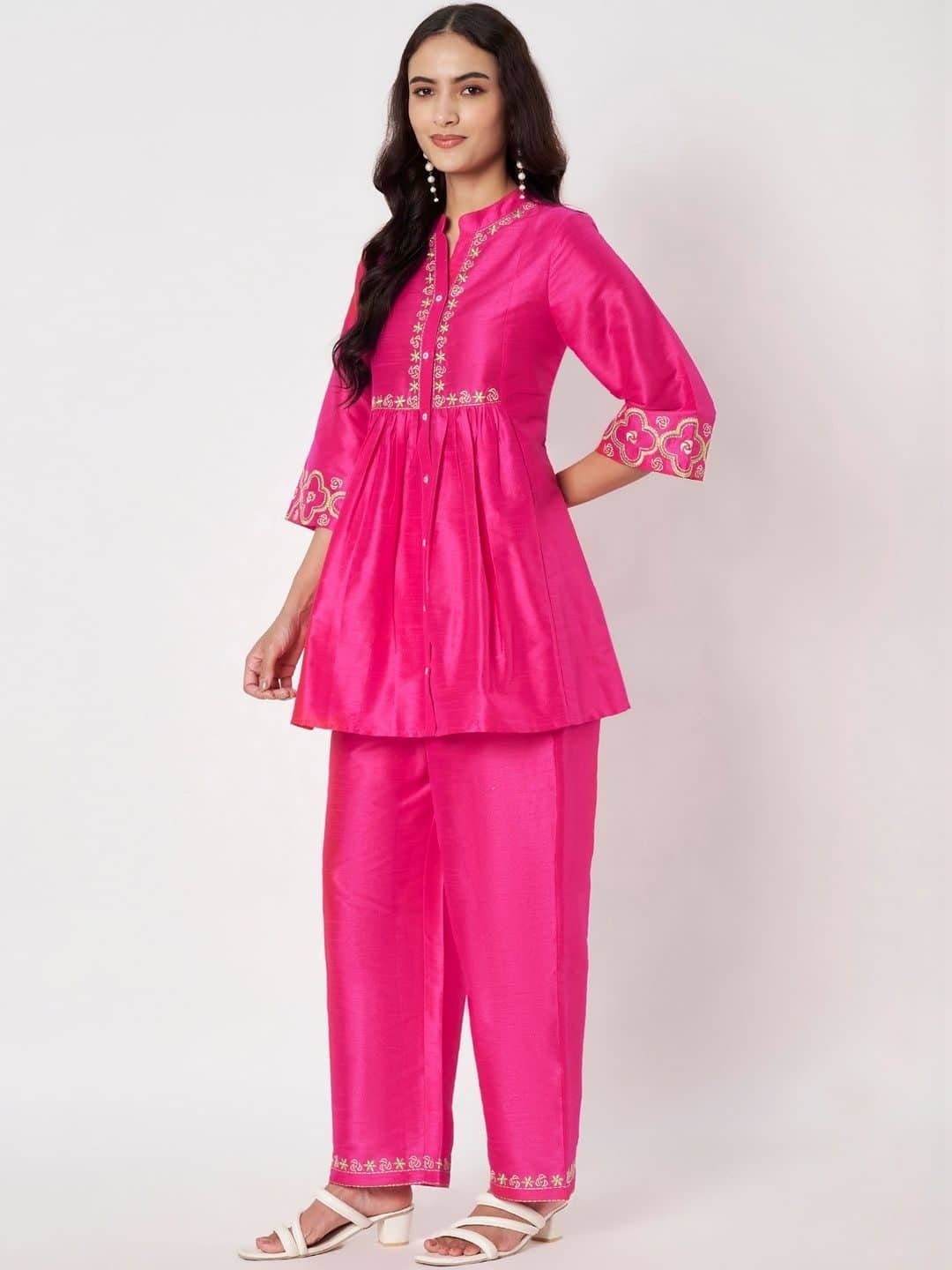 SILCHIC Embroidered Tunic with Palazzos — photo 2