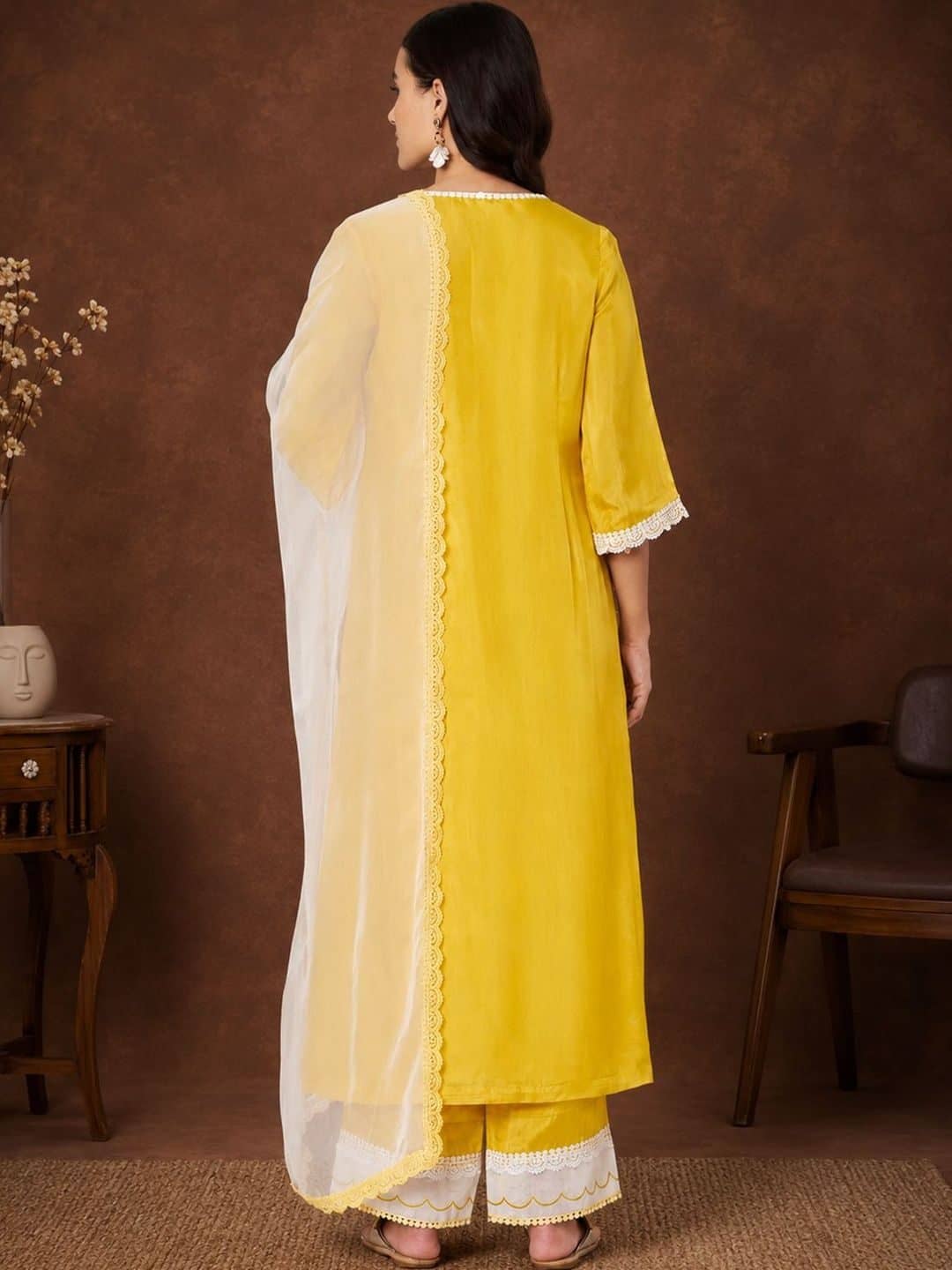 SILCHIC Women Embroidered Regular Thread Work Kurta with Trousers & With Dupatta — photo 5