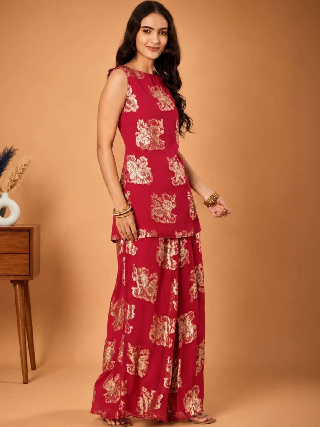 SILCHIC Women Floral Printed Regular Kurta with Palazzos — photo 3