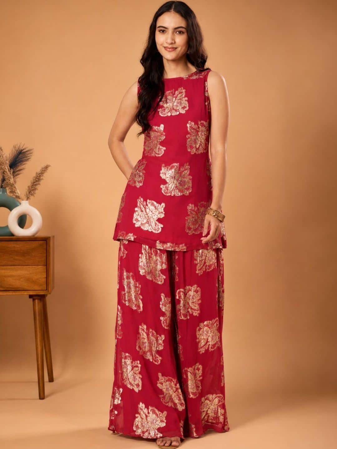 SILCHIC Women Floral Printed Regular Kurta with Palazzos — photo 1