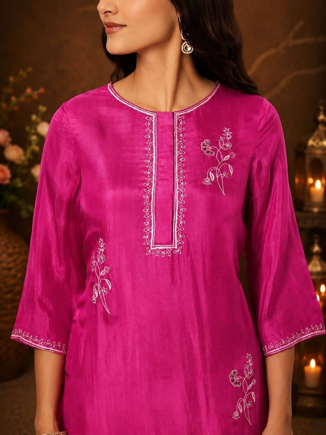 SILCHIC Women Ethnic Motifs Embroidered Regular Thread Work Kurta with Trousers & With Dupatta — photo 5