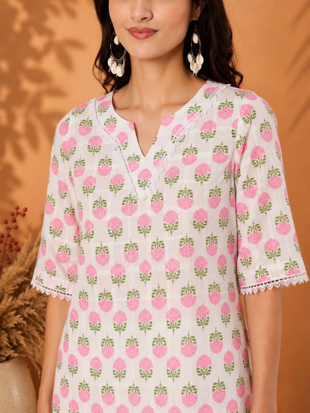 SILCHIC Women Floral Printed Regular Pure Cotton Kurta with Trousers — photo 6