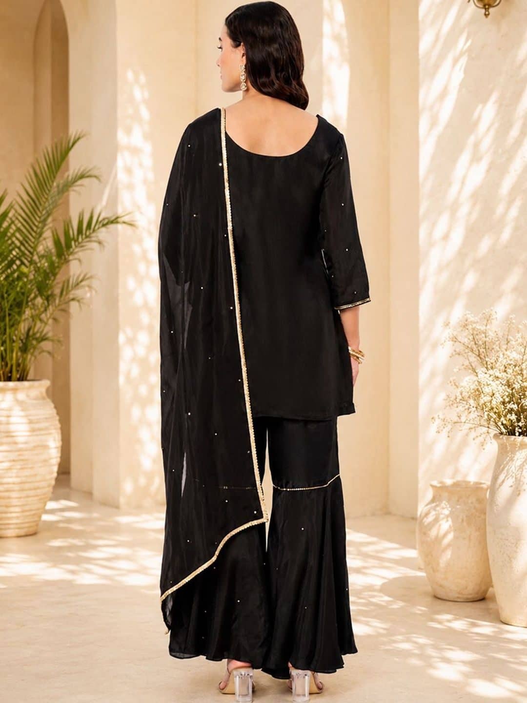 SILCHIC Women Regular Gotta Patti Kurta with Sharara & With Dupatta — photo 4